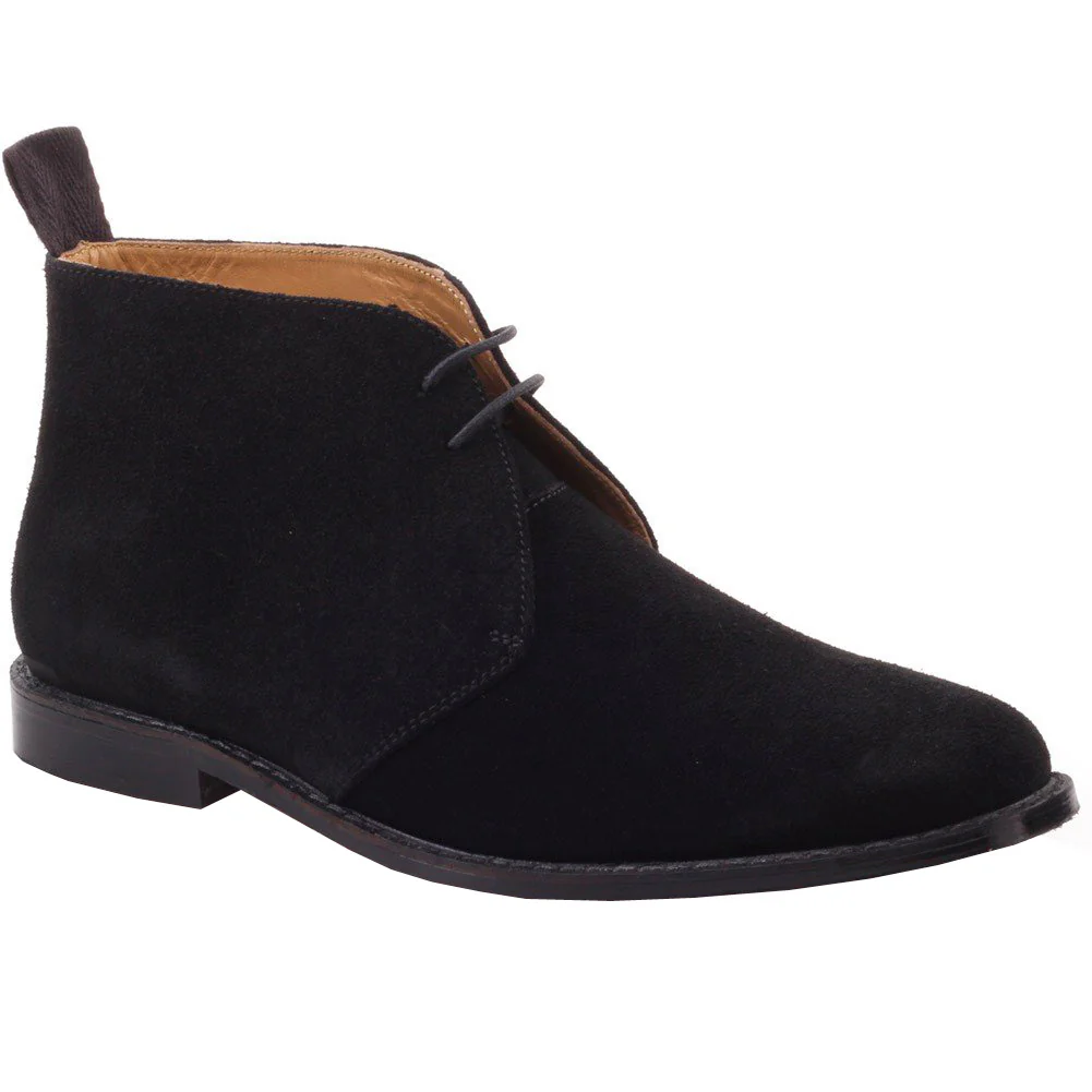 Mens ‘Rocky’ Leather Laced-up Comfy Boots Shoes