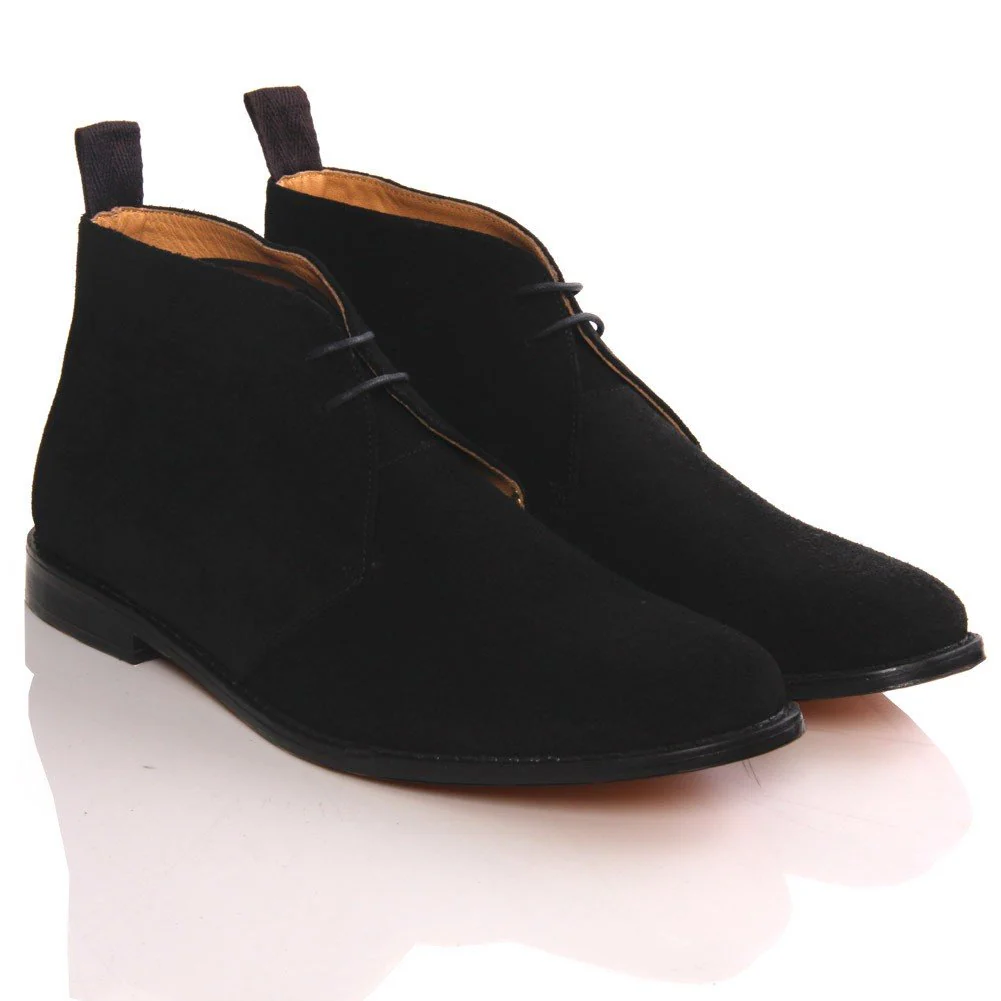 Mens ‘Rocky’ Leather Laced-up Comfy Boots Shoes - Image 2