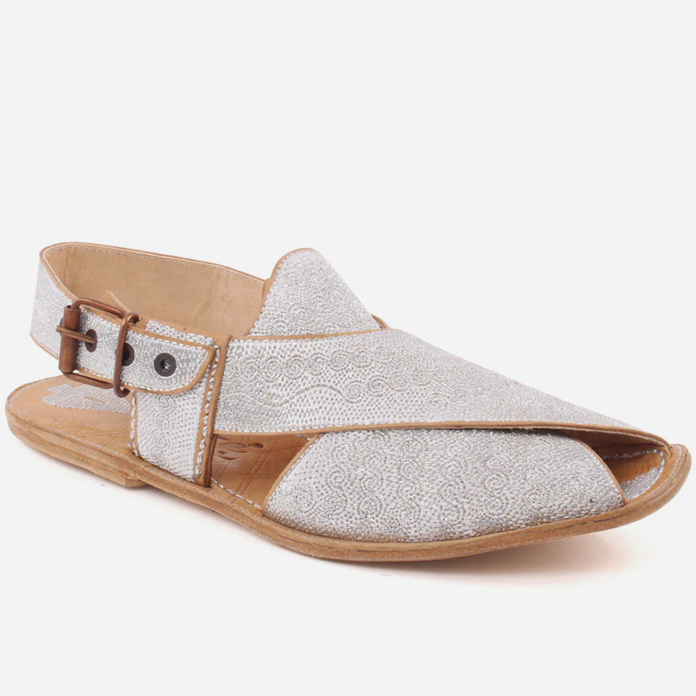 Men's "Sami" Full leather Traditional Casual Embroidered Sandals