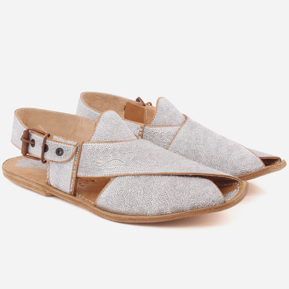 Men's "Sami" Full leather Traditional Casual Embroidered Sandals - Image 2
