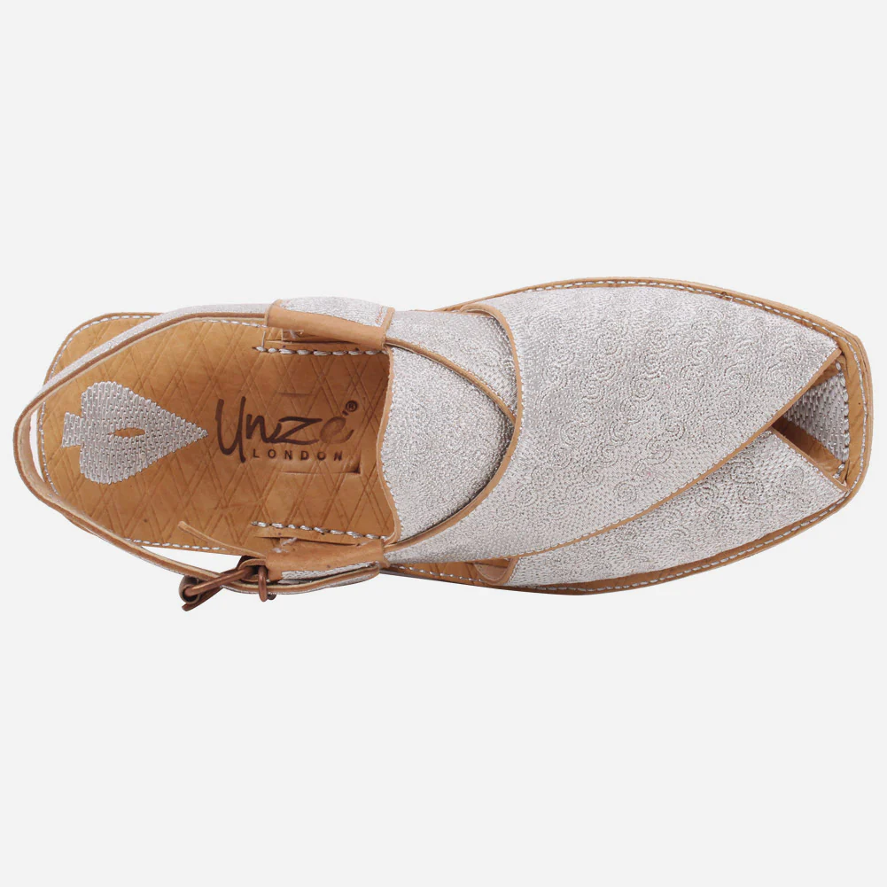 Men's "Sami" Full leather Traditional Casual Embroidered Sandals - Image 4