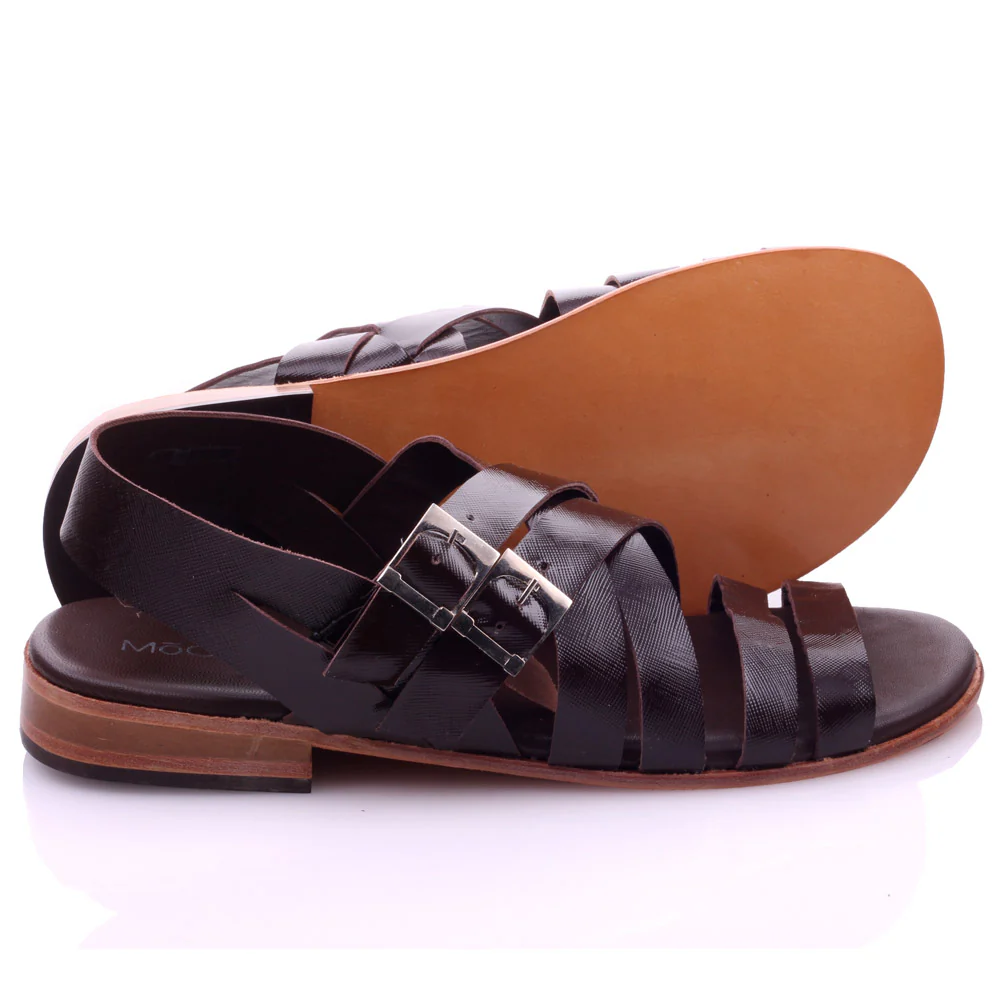 Mens ‘Spraye’ Leather Summer Flat Sandals - Image 5
