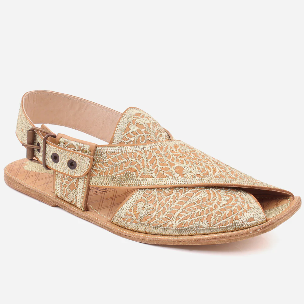 Men's "TOM" Full leather Traditional Casual Embroidered Sandals
