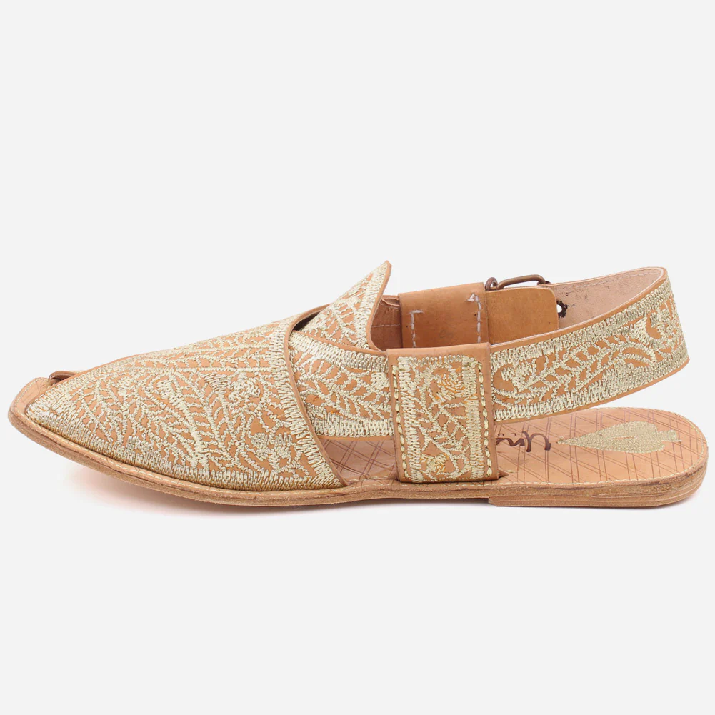 Men's "TOM" Full leather Traditional Casual Embroidered Sandals - Image 3