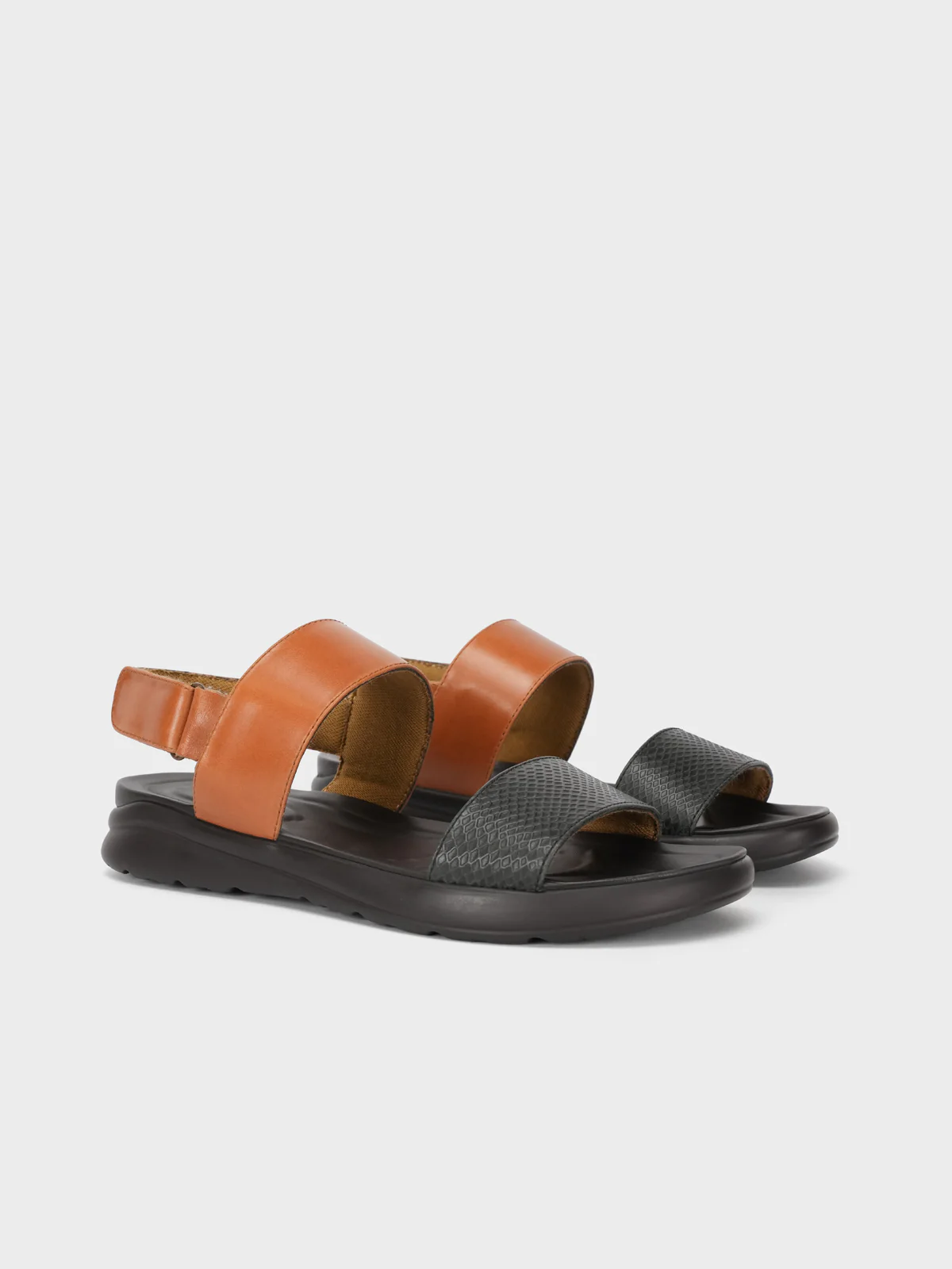 Mens "VALERRY" Back Strap Leather Summer Sandals - Image 2