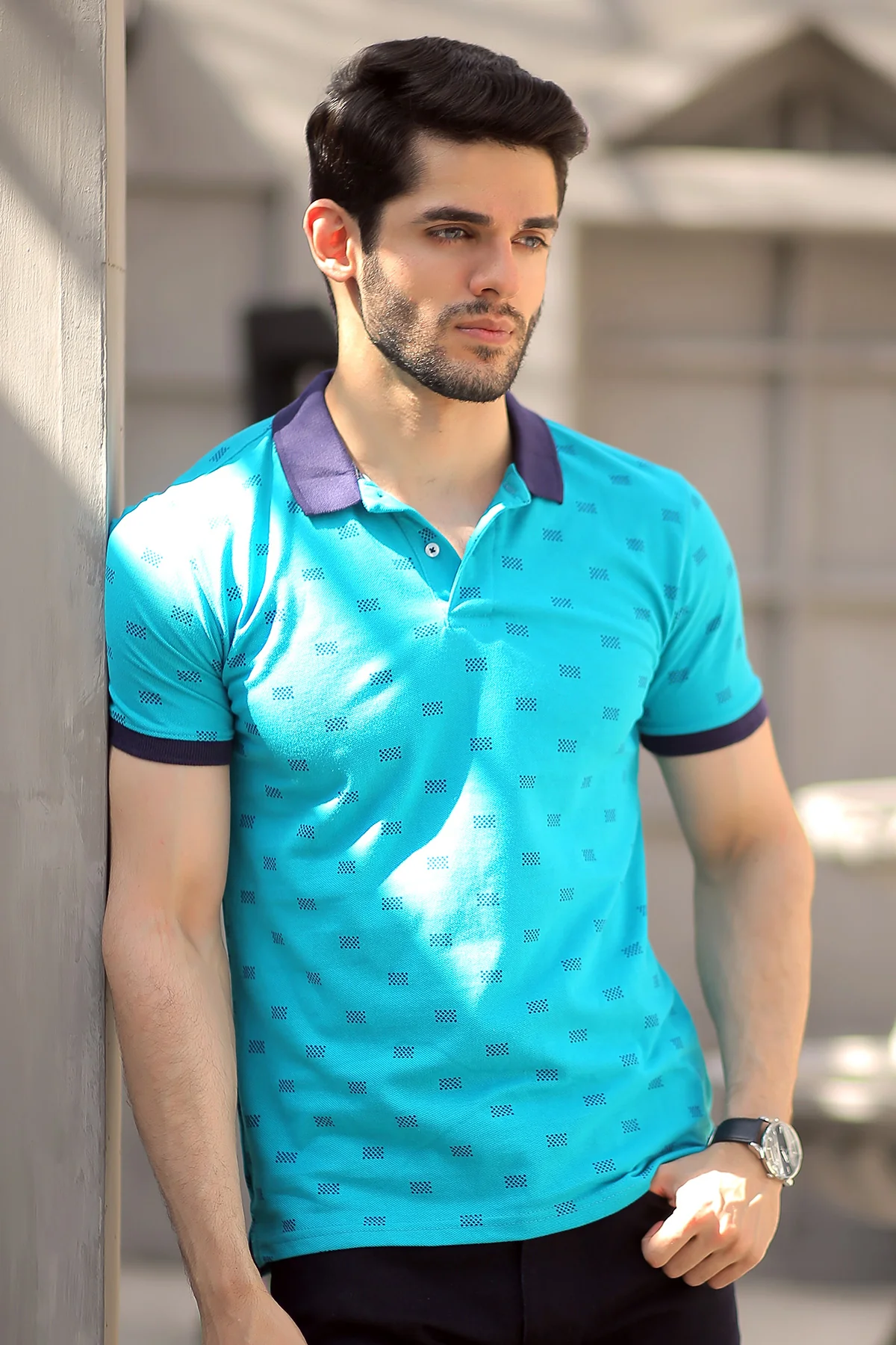 Mens "VESILE" Trendy Cotton Polo T Shirt - Image 2