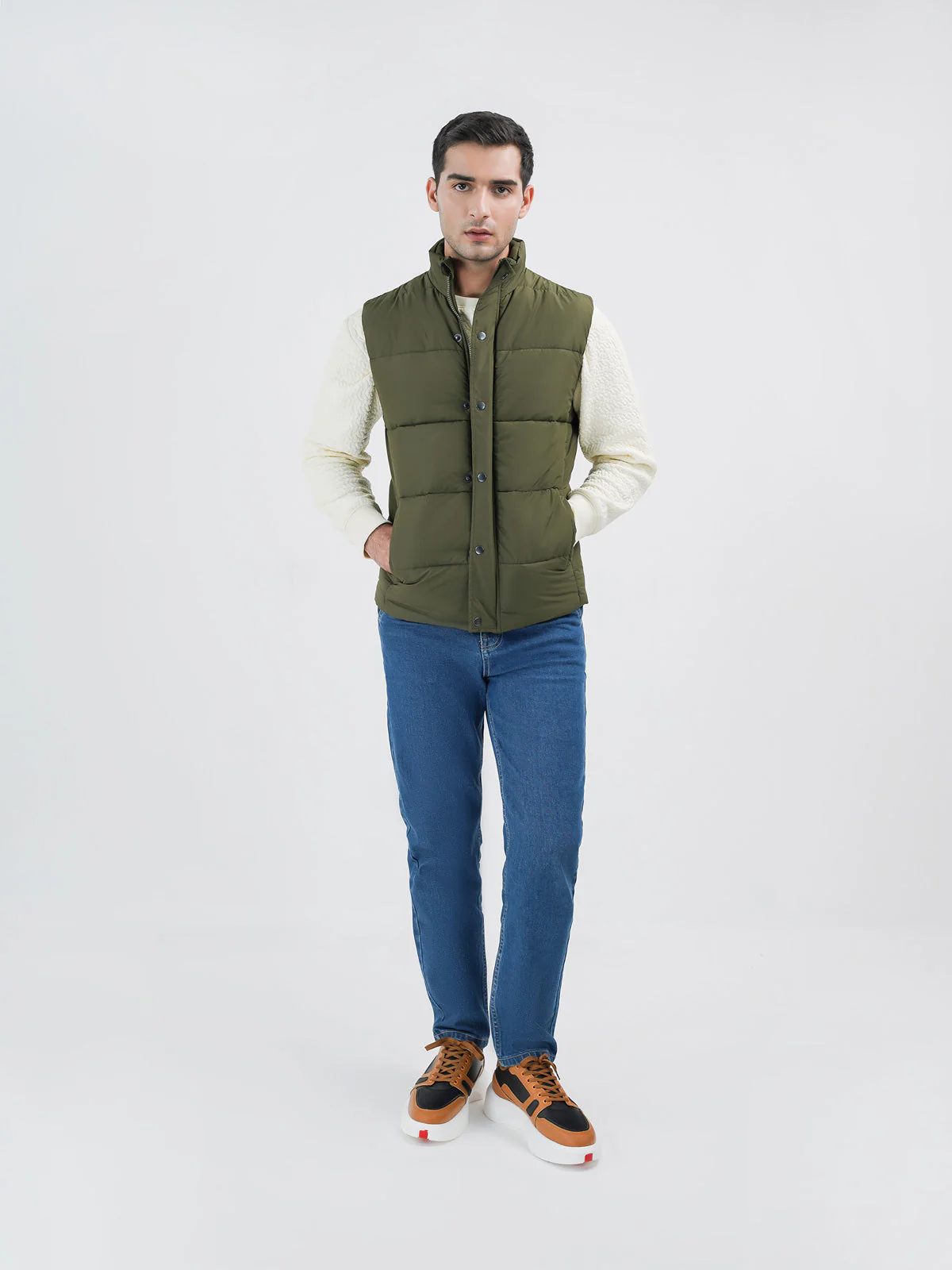 "MEROPE" Button Up Puffer Jacket