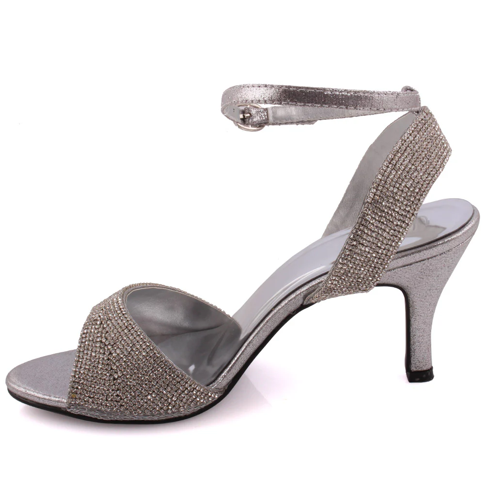 New Women “ROSA” Embellished Kitten Heel Sandals - Image 3