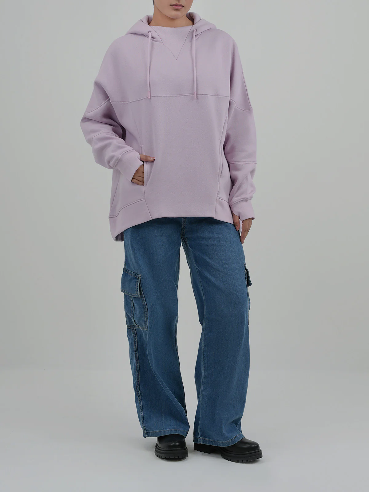 "NHUCHA" Trendy Cut &amp; Sew Fleece Hoodie - Image 2