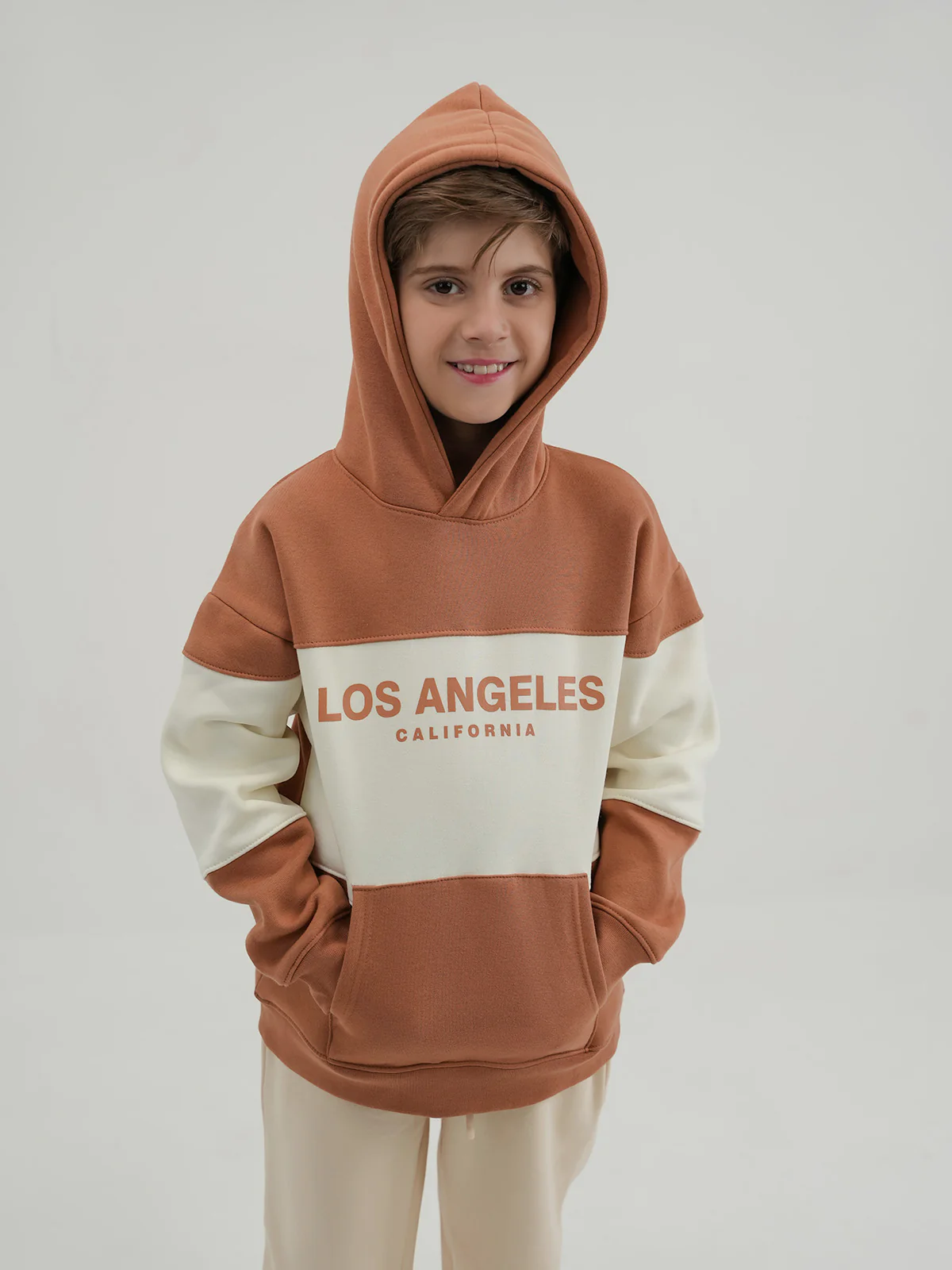 "RIQUIN" Cut &amp; Sew Fleece Hoodie - Image 3