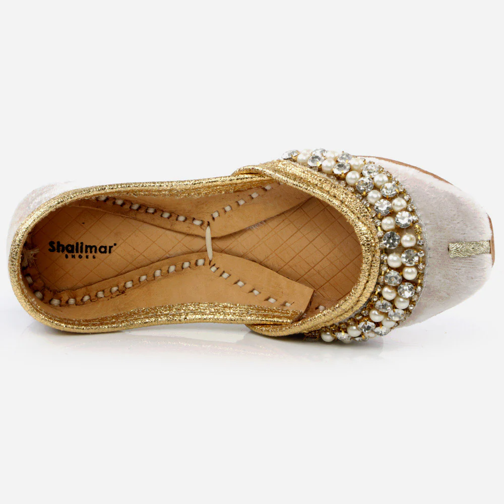 Shalimar Baby Infants Crystals Diamantes Traditional Indian Handmade Leather Khussa Jutti Mojari Children Pumps Shoes Size 1-13 UK Child - Image 4