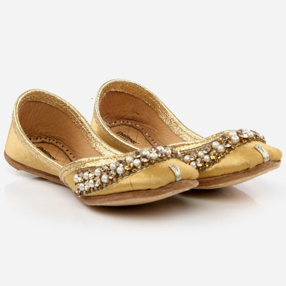 Shalimar Baby Infants Crystals Diamantes Traditional Indian Handmade Leather Khussa Jutti Mojari Children Pumps Shoes Size 1-13 UK Child - Image 2