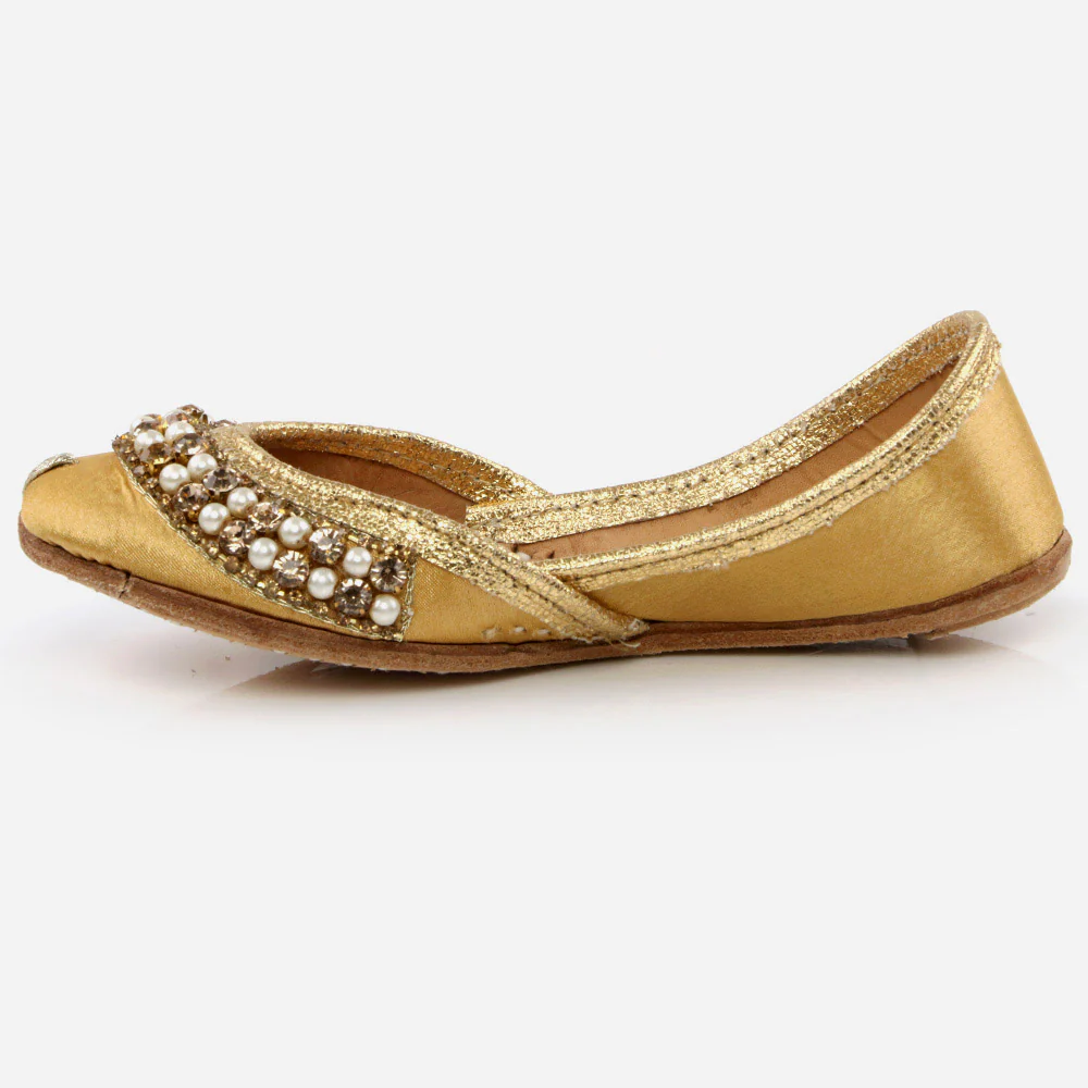 Shalimar Baby Infants Crystals Diamantes Traditional Indian Handmade Leather Khussa Jutti Mojari Children Pumps Shoes Size 1-13 UK Child - Image 3