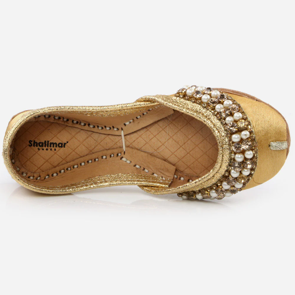 Shalimar Baby Infants Crystals Diamantes Traditional Indian Handmade Leather Khussa Jutti Mojari Children Pumps Shoes Size 1-13 UK Child - Image 4