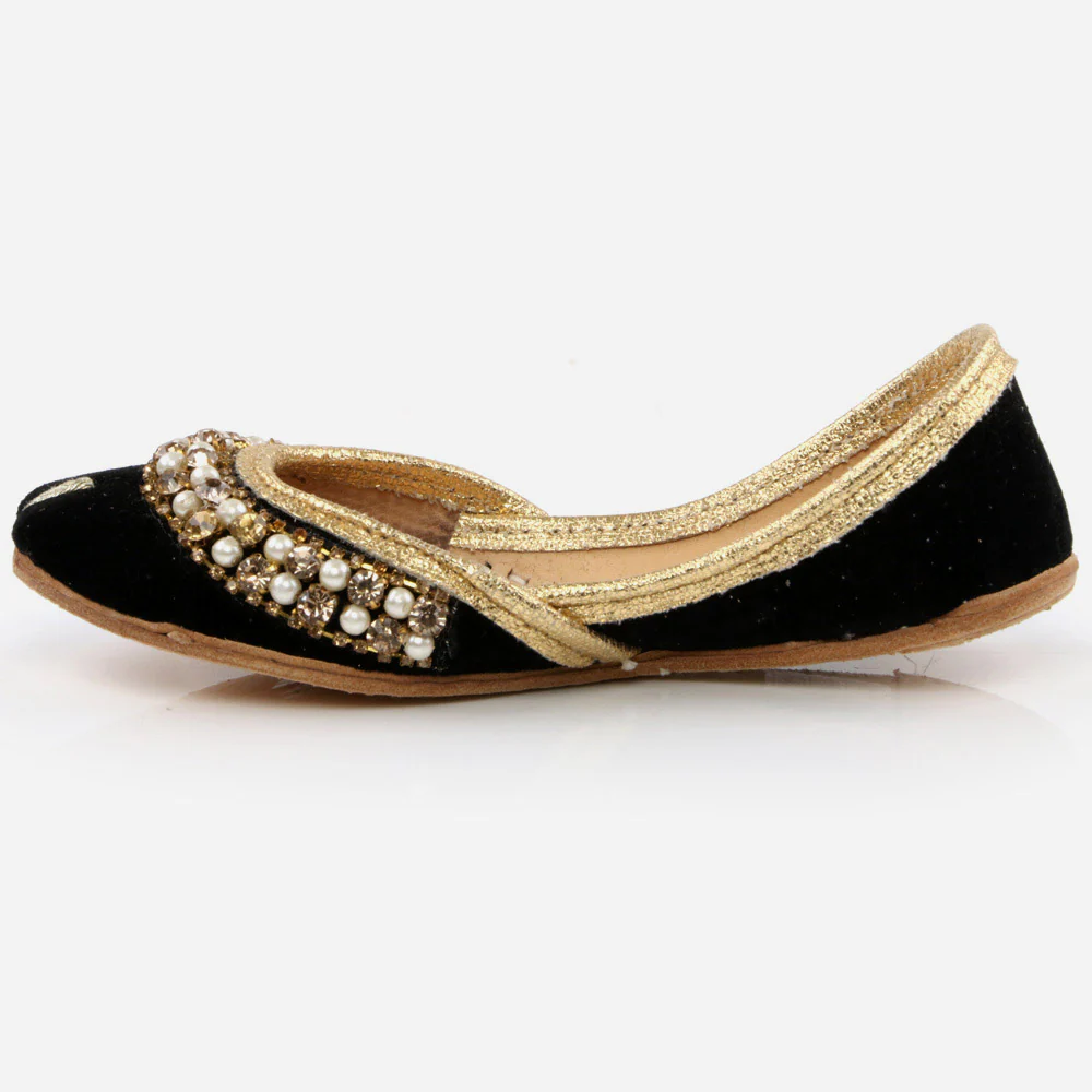 Shalimar Baby Infants Crystals Diamantes Traditional Indian Handmade Leather Khussa Jutti Mojari Children Pumps Shoes Size 1-13 UK Child - Image 3