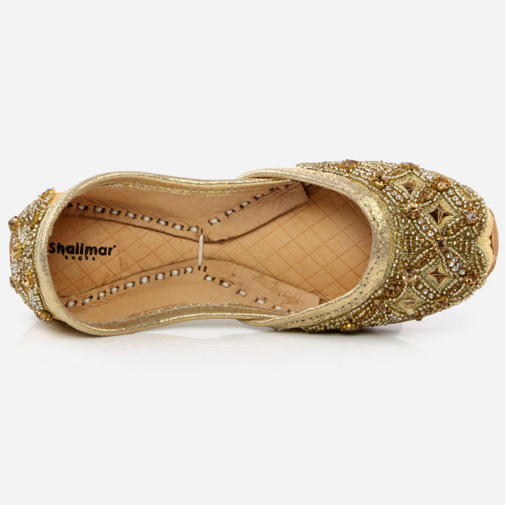 Shalimar Baby Infants Crystals Diamantes Traditional Indian Handmade Leather Khussa Jutti Mojari Children Pumps Shoes Size 1-13 UK Child - Image 4