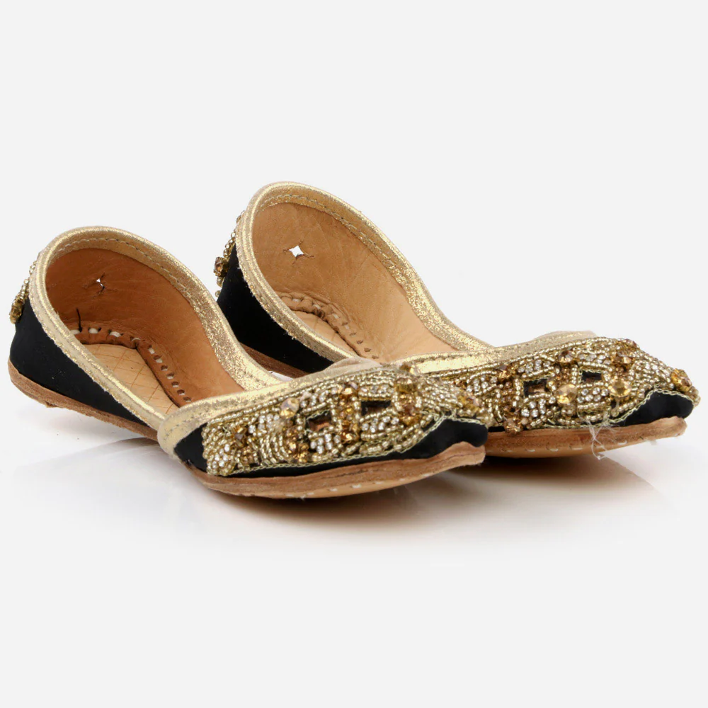 Shalimar Baby Infants Crystals Diamantes Traditional Indian Handmade Leather Khussa Jutti Mojari Children Pumps Shoes Size 1-13 UK Child - Image 2