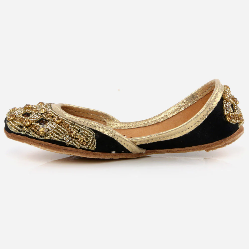 Shalimar Baby Infants Crystals Diamantes Traditional Indian Handmade Leather Khussa Jutti Mojari Children Pumps Shoes Size 1-13 UK Child - Image 3