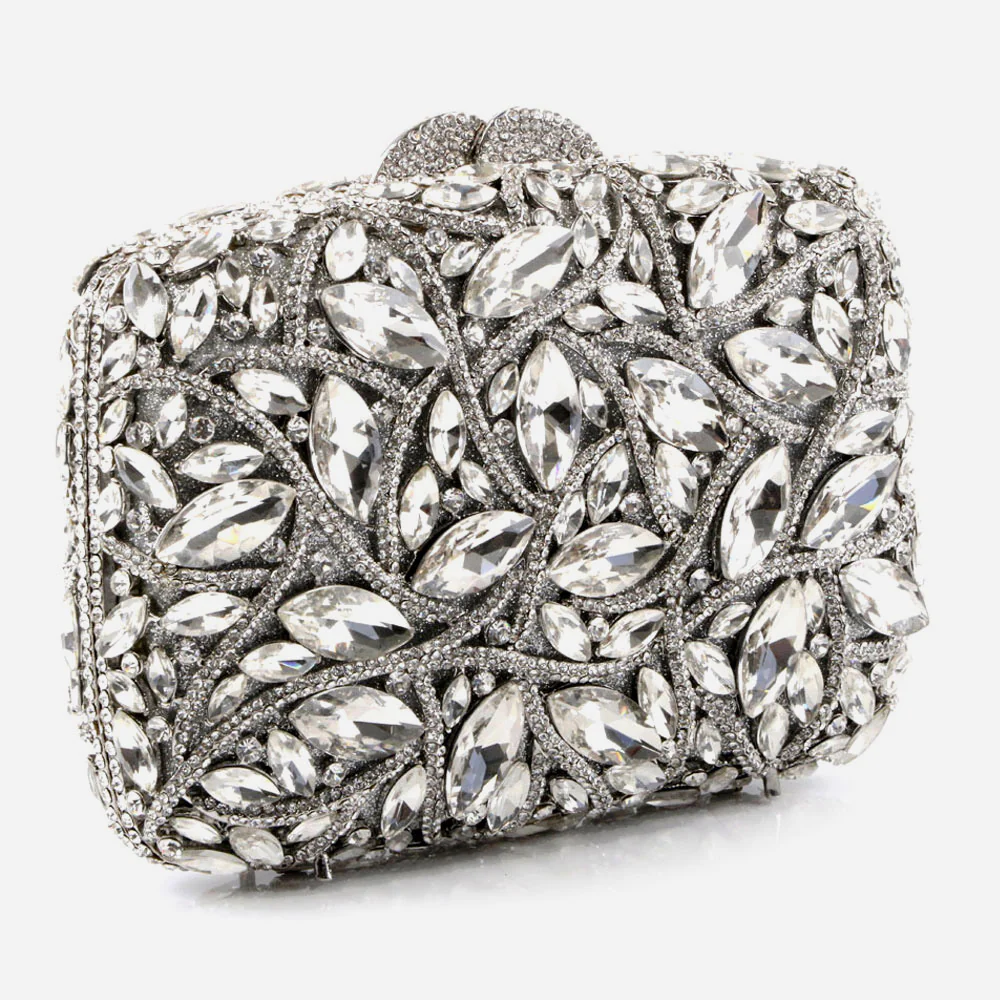 Shalimar Womens Ladies Multicolored Gems Crystals Wedding Party Prom Evening Clutch Bridal Handbag Party Purse