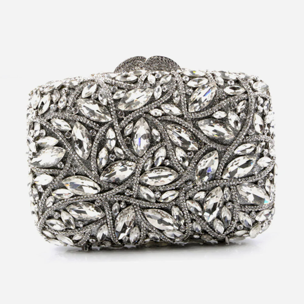 Shalimar Womens Ladies Multicolored Gems Crystals Wedding Party Prom Evening Clutch Bridal Handbag Party Purse - Image 3