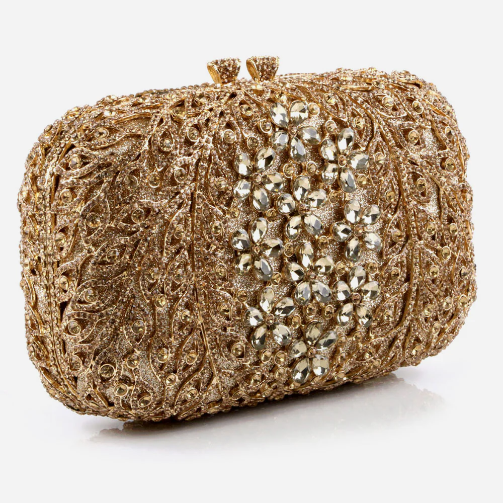 Shalimar Womens Ladies Rhinestone Crystals Diamante Hard Case Clutch Bridal Prom Evening Handbag Party Purse