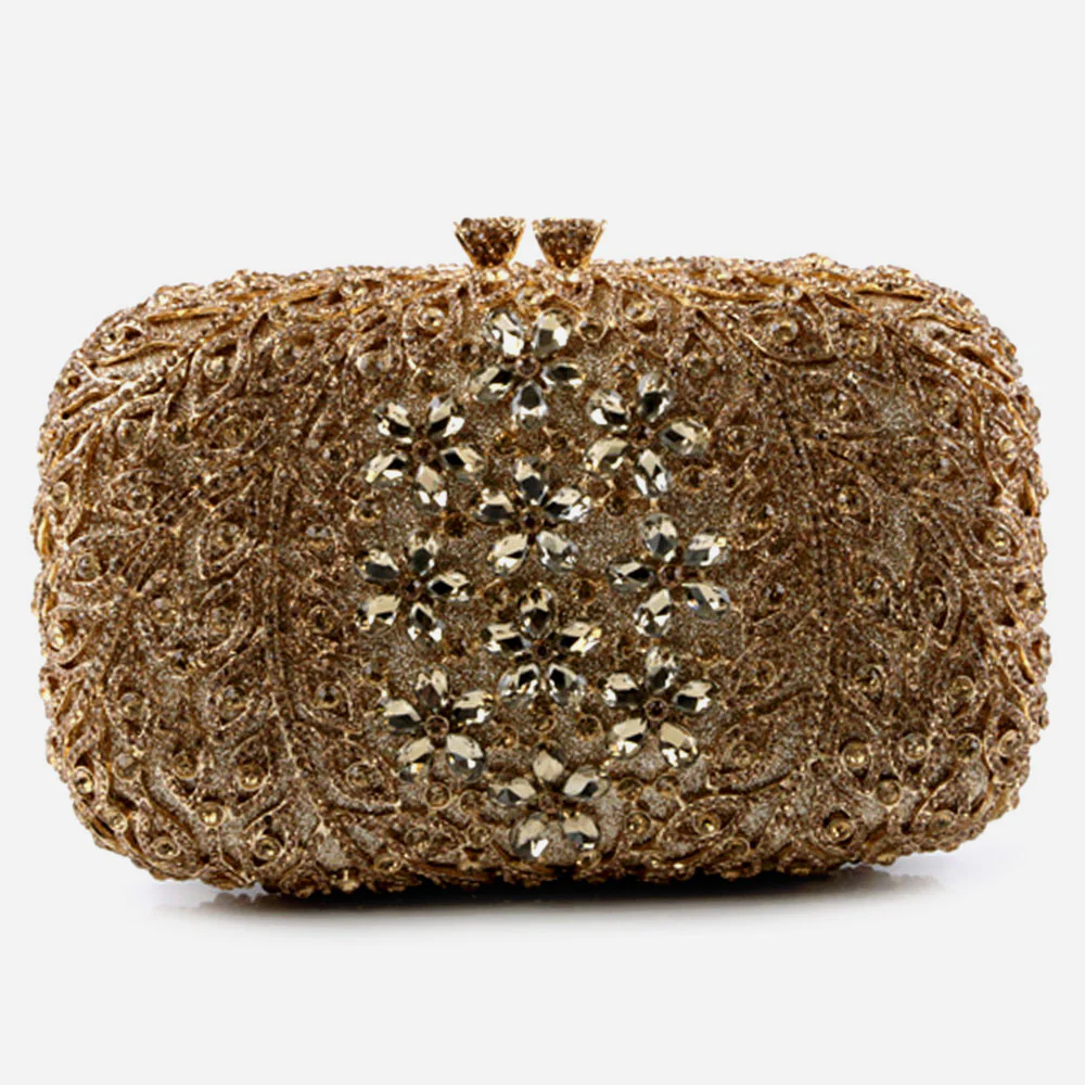 Shalimar Womens Ladies Rhinestone Crystals Diamante Hard Case Clutch Bridal Prom Evening Handbag Party Purse - Image 3
