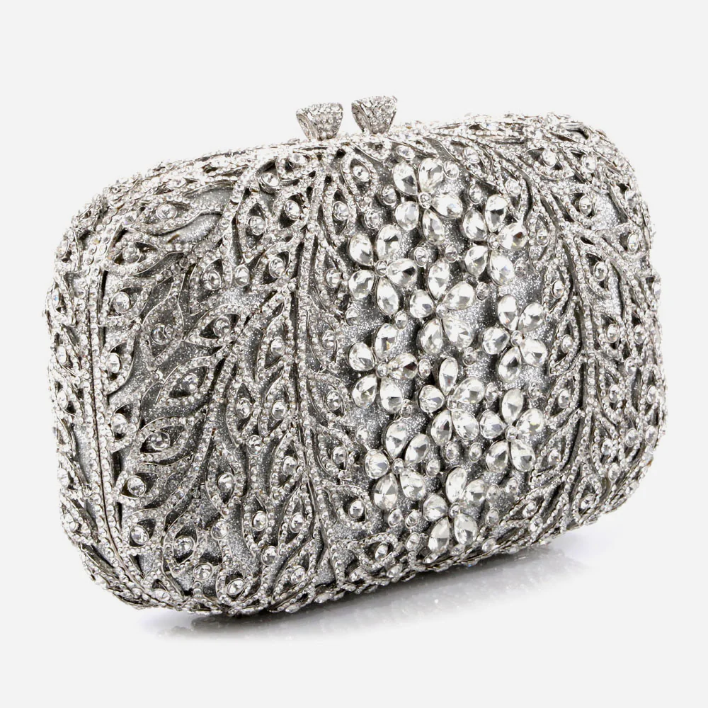 Shalimar Womens Ladies Rhinestone Crystals Diamante Hard Case Clutch Bridal Prom Evening Handbag Party Purse