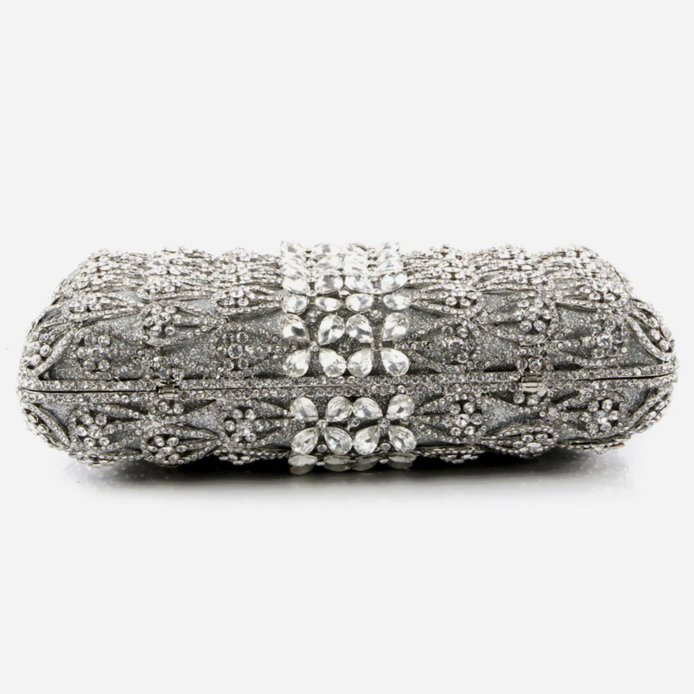 Shalimar Womens Ladies Rhinestone Sparkle Diamante Hard Case Clutch Bridal Prom Evening Handbag Party Purse - Image 2