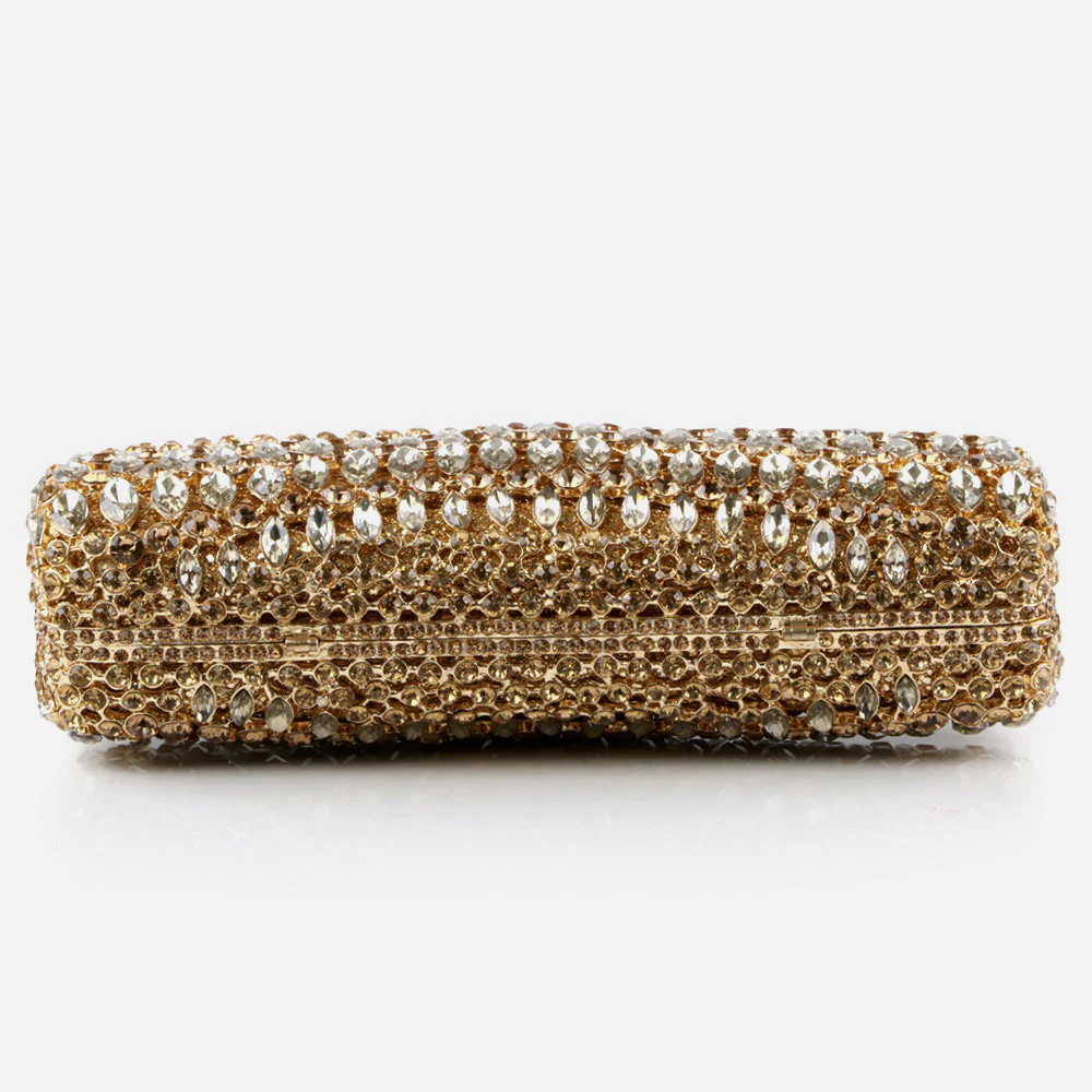 Shalimar Womens Ladies Stylish Shimmery Crystals Wedding Party Prom Evening Clutch Bridal Handbag Party Purse - Image 2