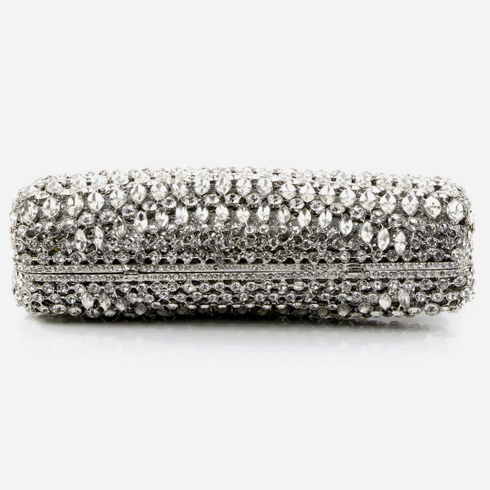 Shalimar Womens Ladies Stylish Shimmery Crystals Wedding Party Prom Evening Clutch Bridal Handbag Party Purse - Image 2