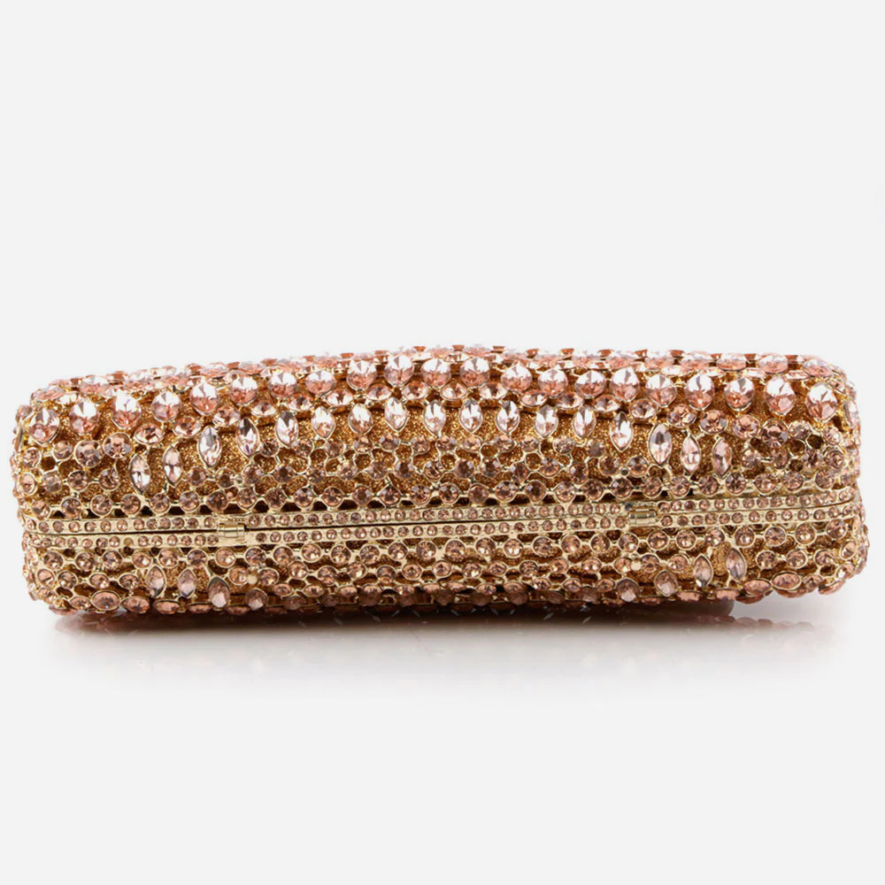 Shalimar Womens Ladies Stylish Shimmery Crystals Wedding Party Prom Evening Clutch Bridal Handbag Party Purse - Image 2