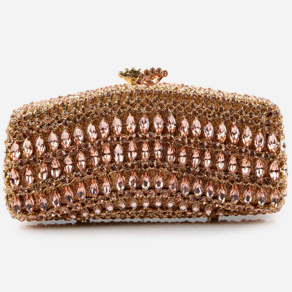 Shalimar Womens Ladies Stylish Shimmery Crystals Wedding Party Prom Evening Clutch Bridal Handbag Party Purse - Image 3