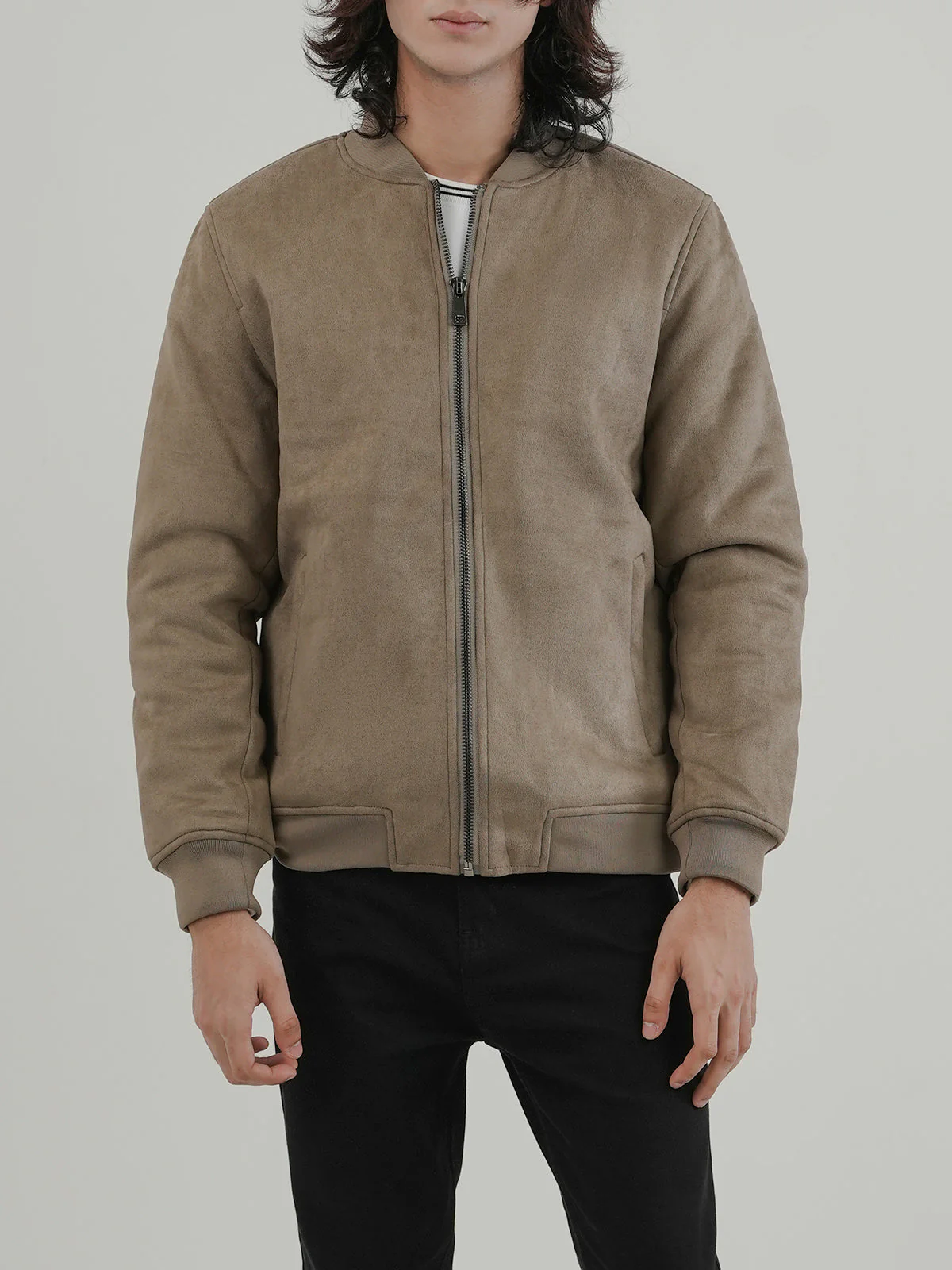 "TEOFILA" Suede Regular Fit Jacket
