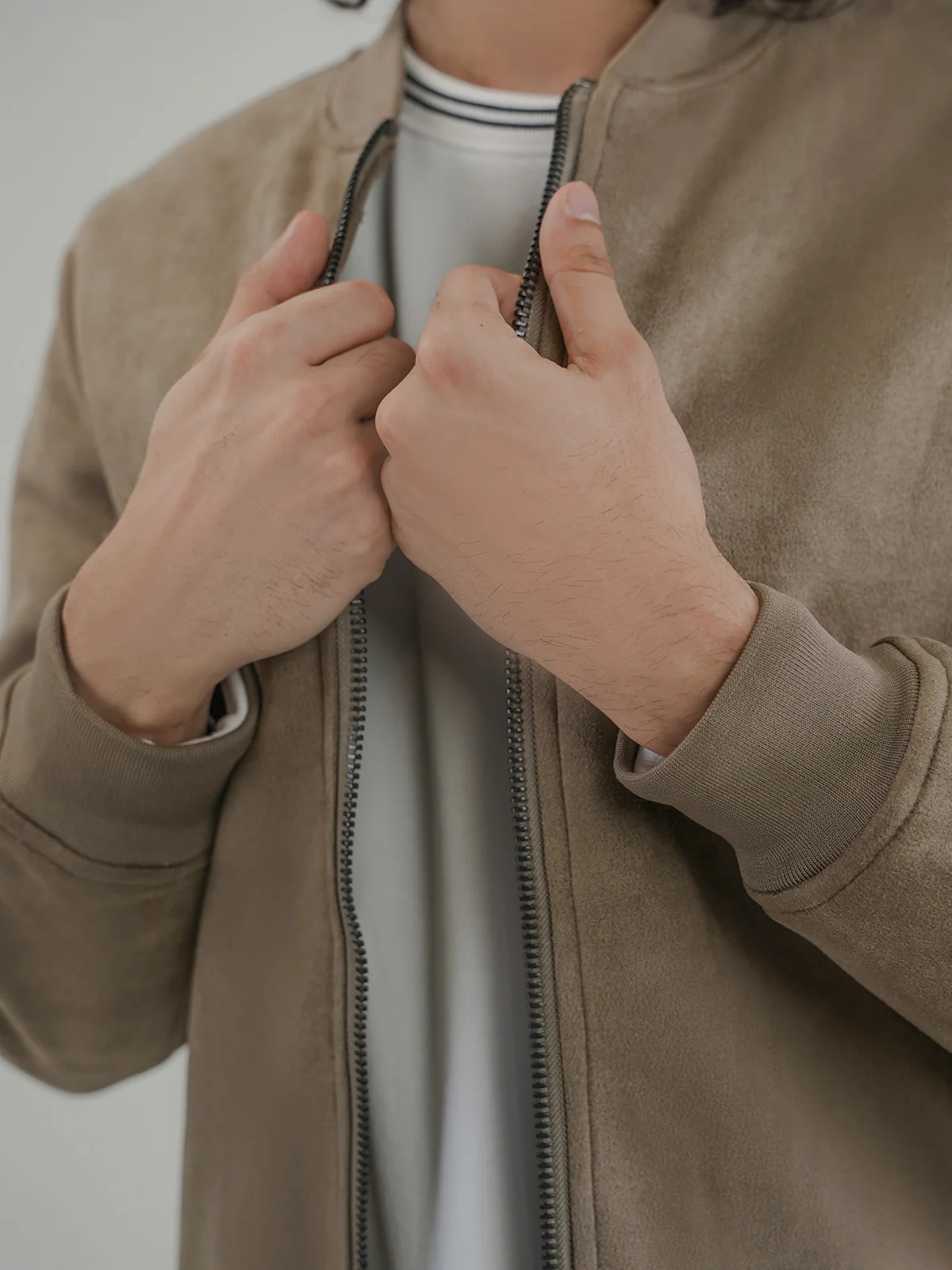 "TEOFILA" Suede Regular Fit Jacket - Image 4