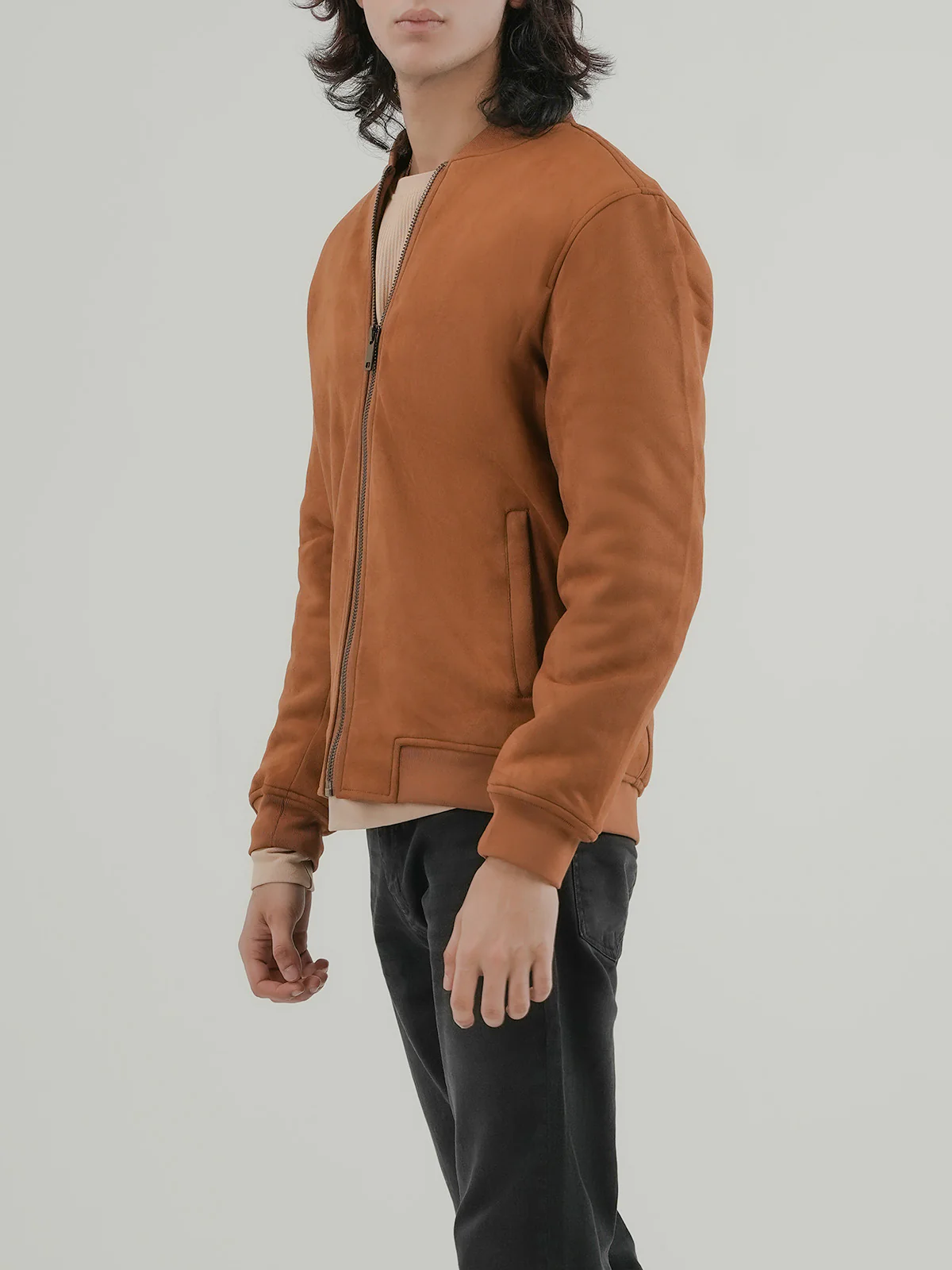 "TEOFILA" Suede Regular Fit Jacket - Image 2
