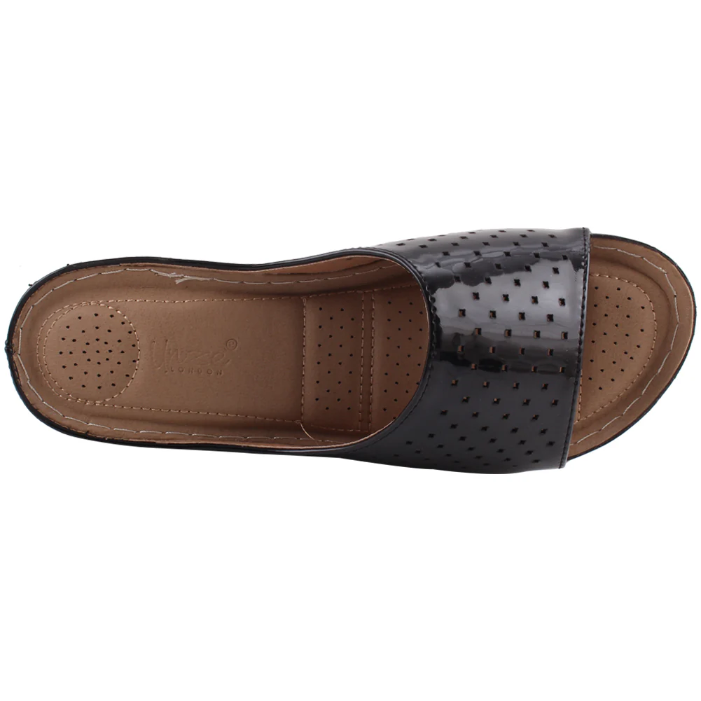 Women “ABALINA” Open Toe Wedge Slide Comfort Slippers - Image 4