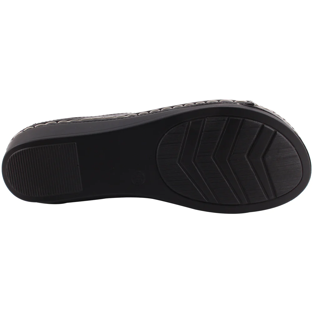 Women “ABALINA” Open Toe Wedge Slide Comfort Slippers - Image 5