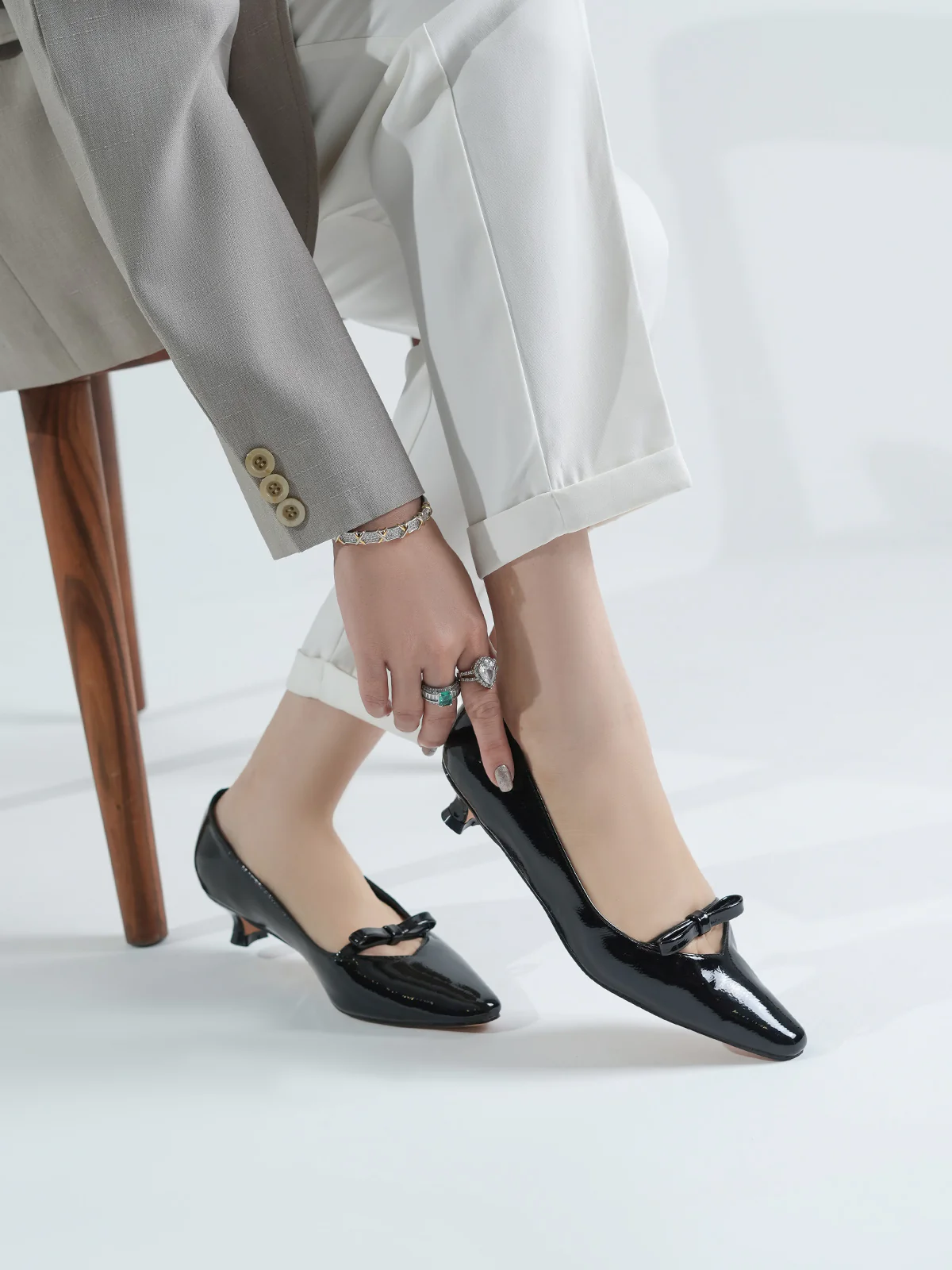 Women "ADELIA" Pointed Toe Court Shoes