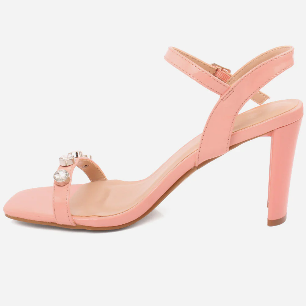 Women "ADRIANA" Simple and Strappy Block Heel Sandals - Image 3