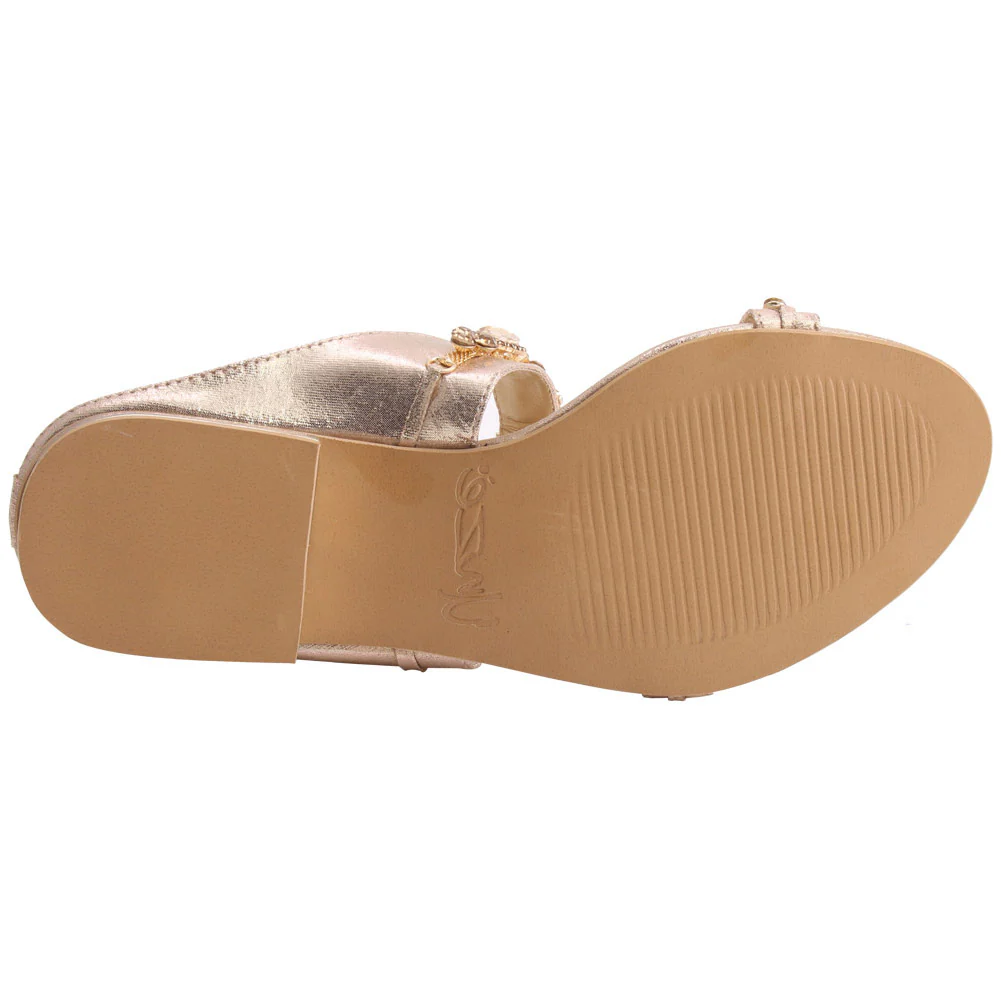 Women "ALISA" Dual Strap Diamante Embellished Flat Evening Slippers - Image 5