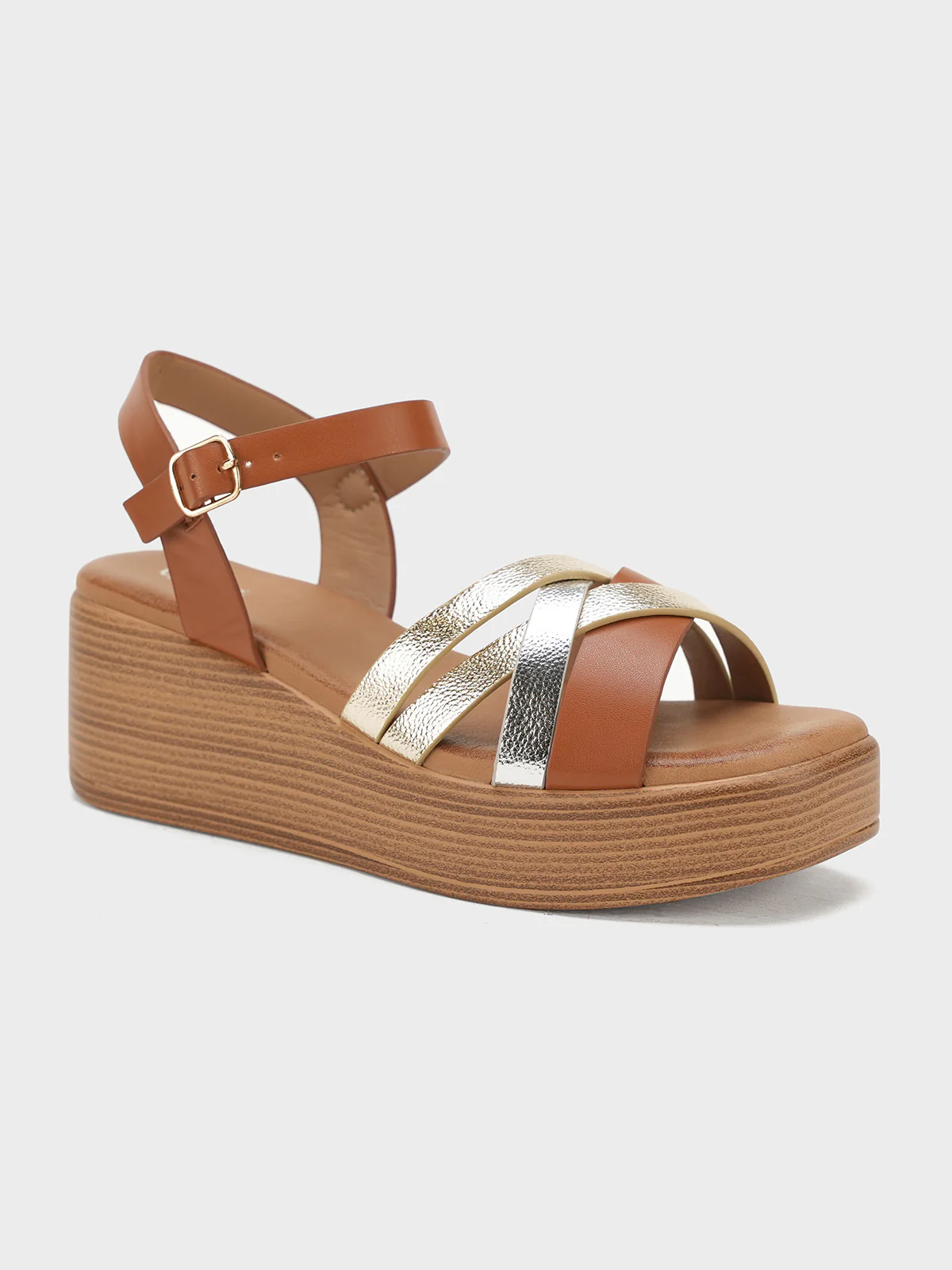 Women "ALLEGRA" Wedge Cross Strap Sandals - Image 2