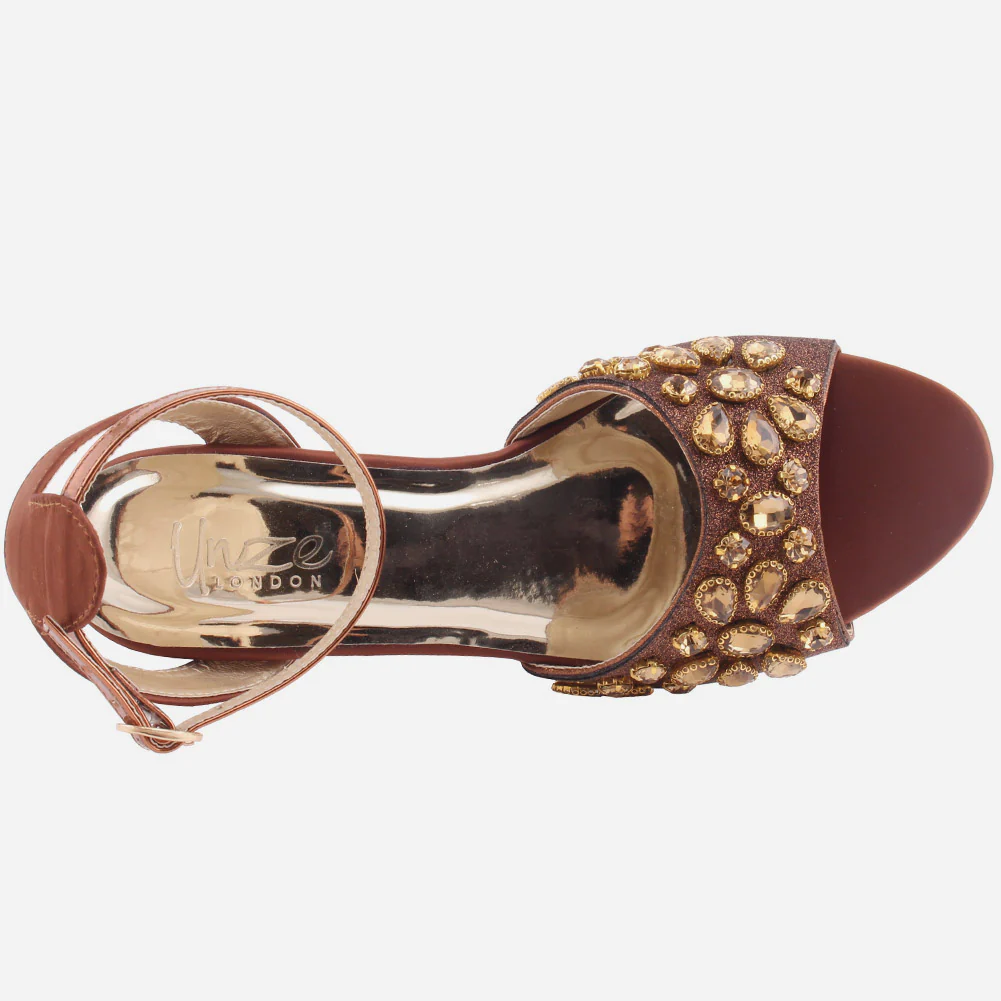 Women "AMELA" Glittering Bridal Sandals - Image 4