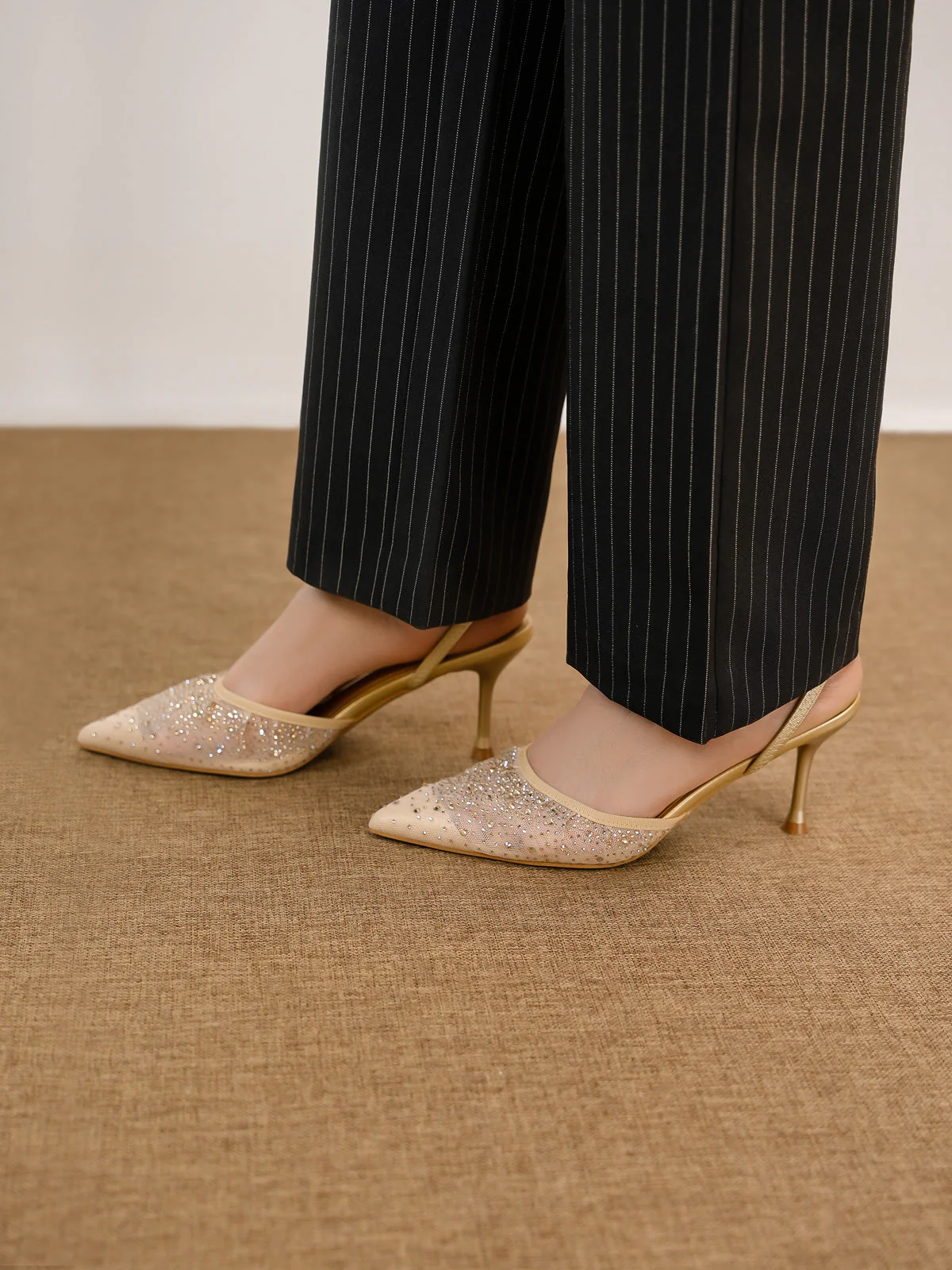Women "ANSTICE" Shimmery Net Evening Sandals