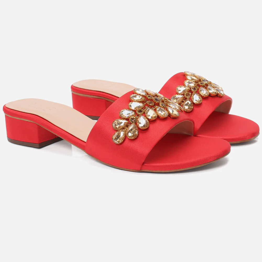 Women "AOMO" Low Block Heel Slippers - Image 2