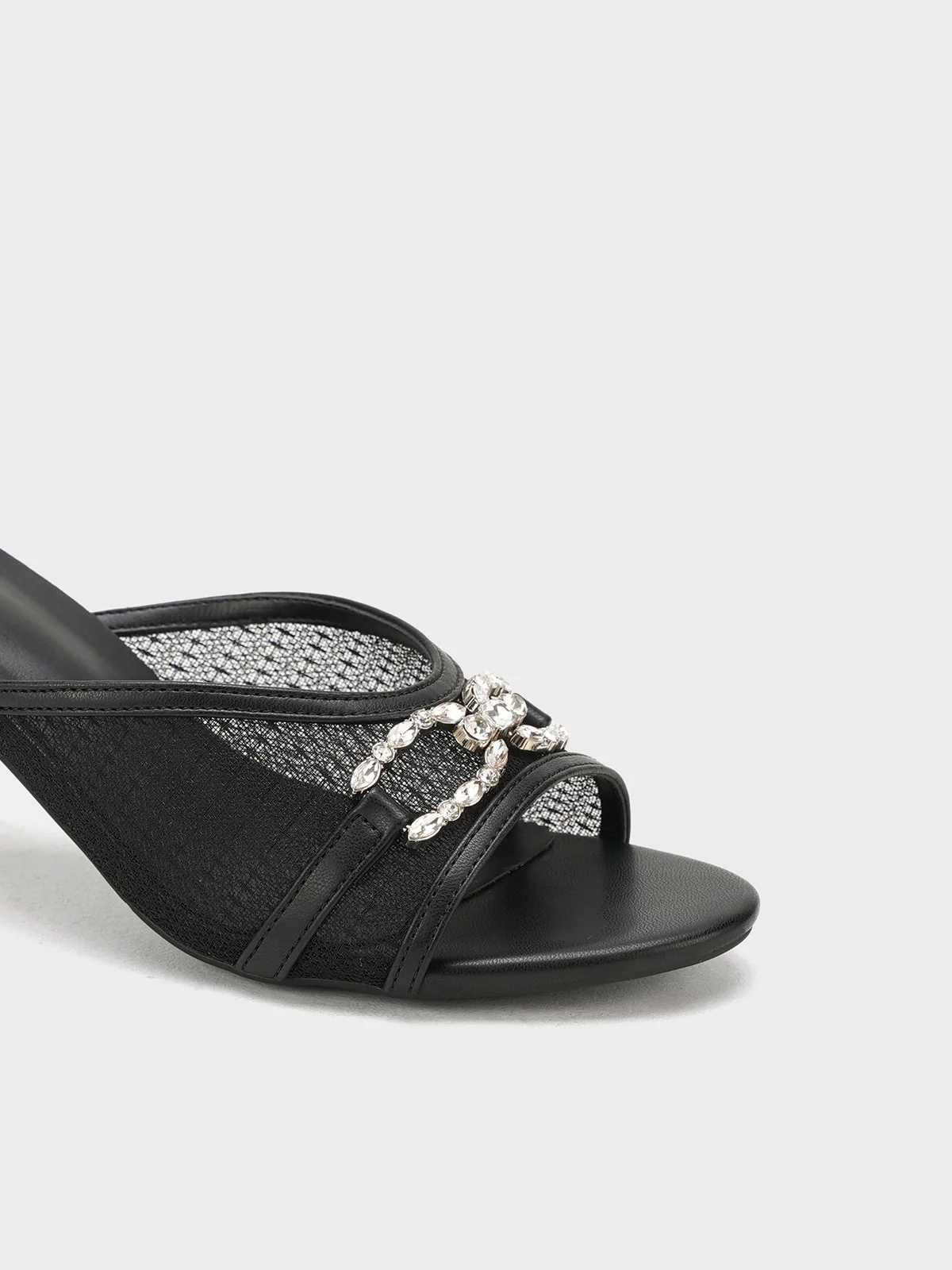 Women "ARELY" Elegant Mesh Heel Sandals - Image 4