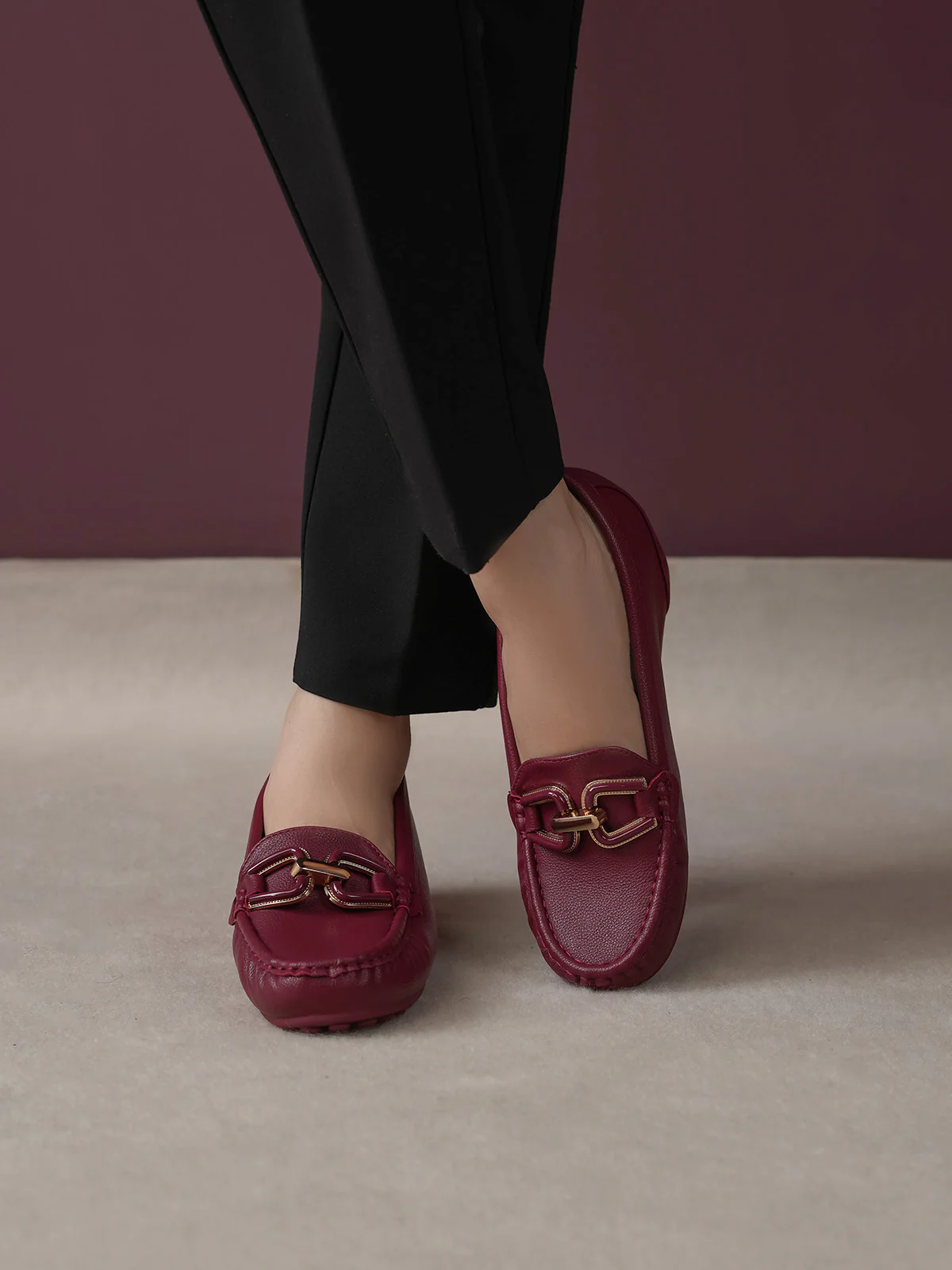 Women "ARETHA" Wedge Style Moccasins - Image 3