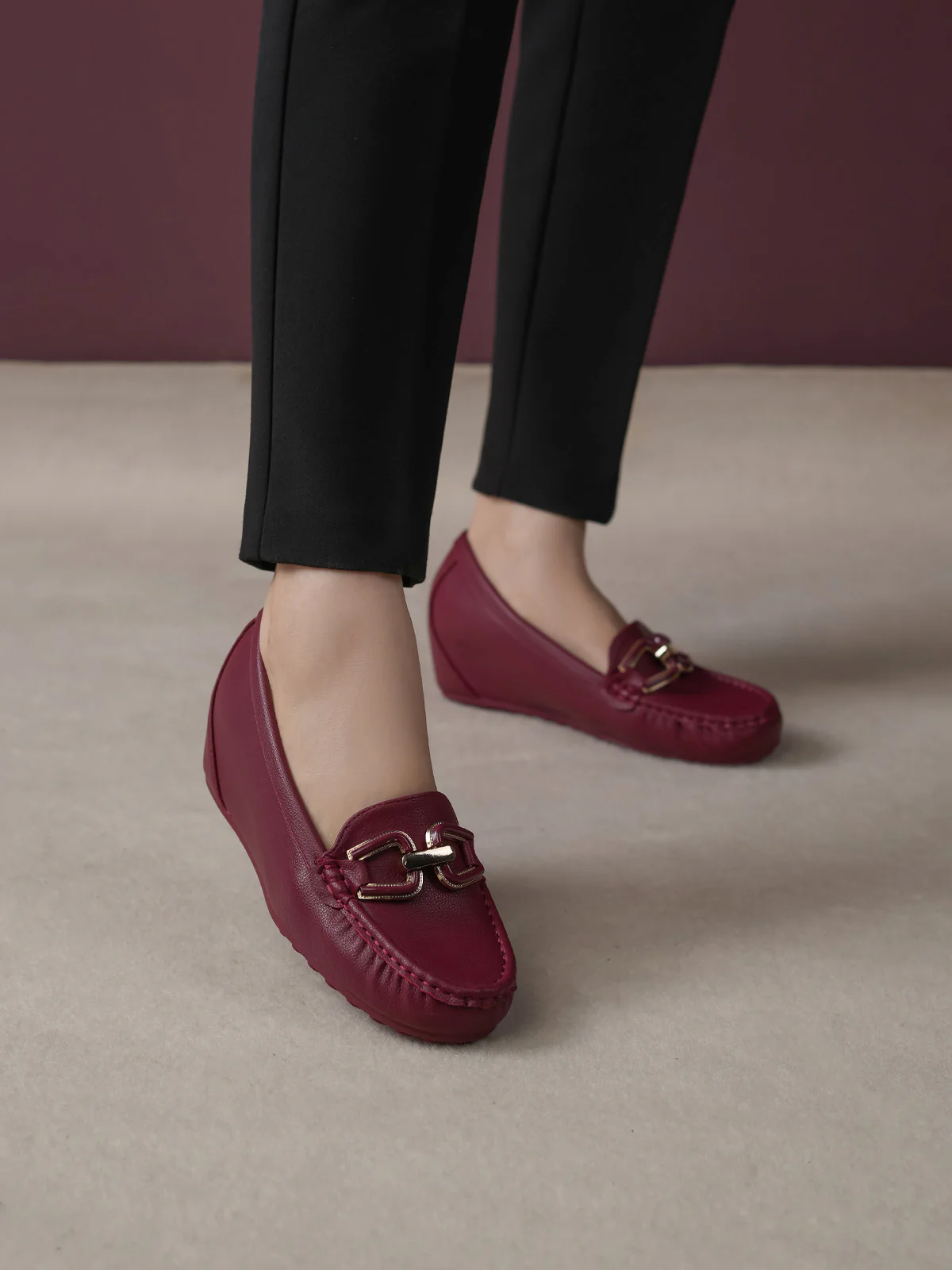 Women "ARETHA" Wedge Style Moccasins - Image 6