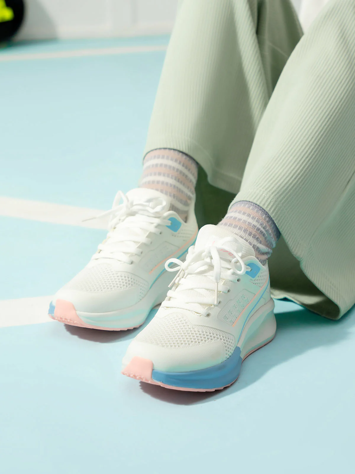 Women "AUROR" Fabric Lace Up Trainers - Image 11