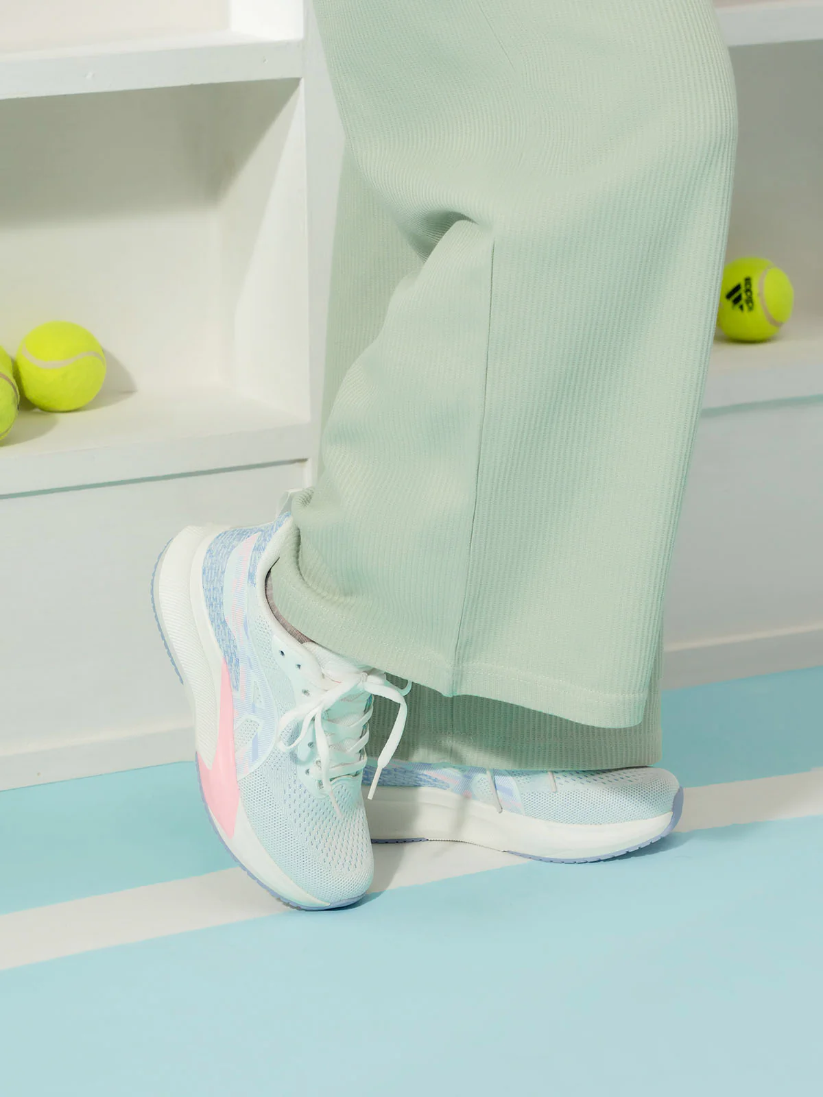 Women "AUROR" Fabric Lace Up Trainers - Image 6