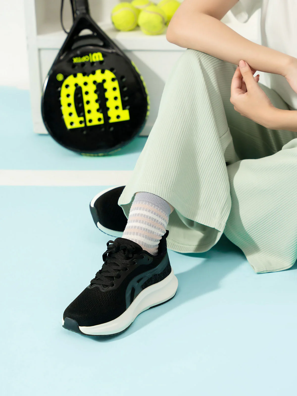 Women "AUROR" Fabric Lace Up Trainers - Image 11